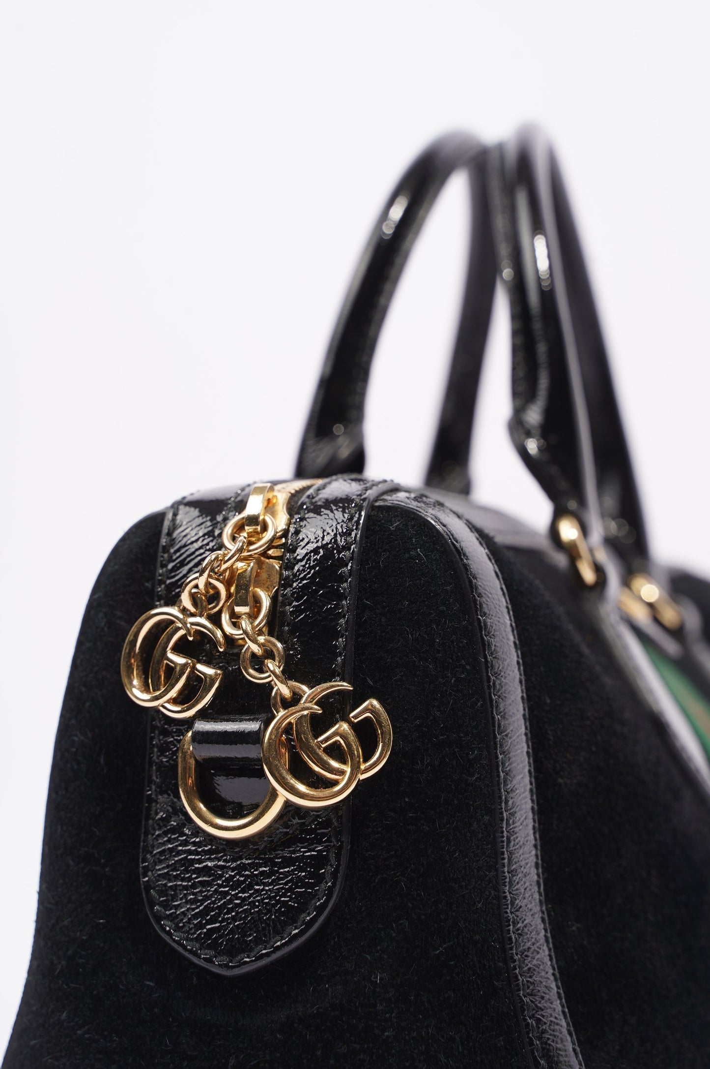 Gucci Womens Ophidia Boston Bag Black / Green / Red