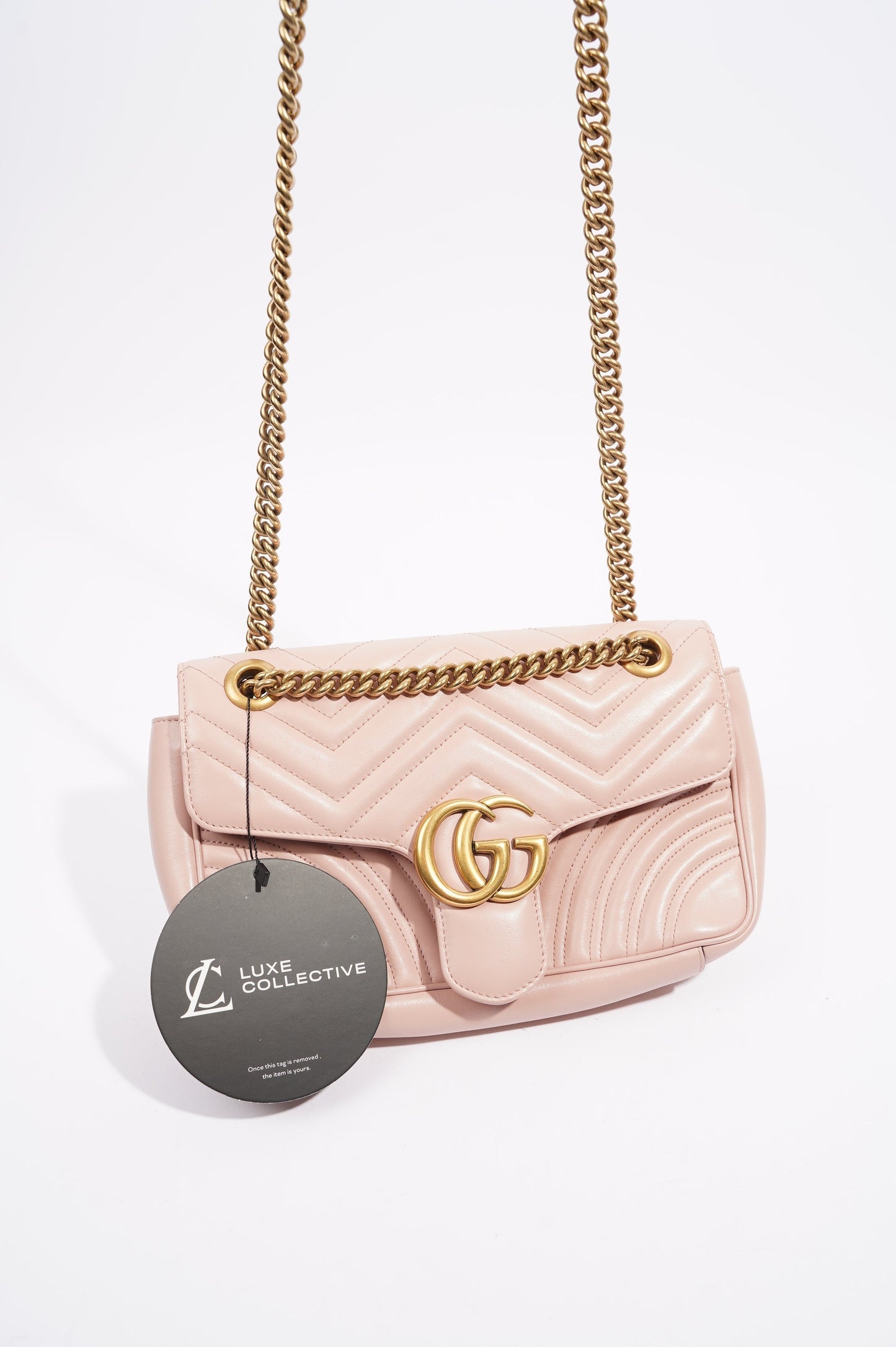 Gucci Womens Marmont Flap Dusty Pink Small