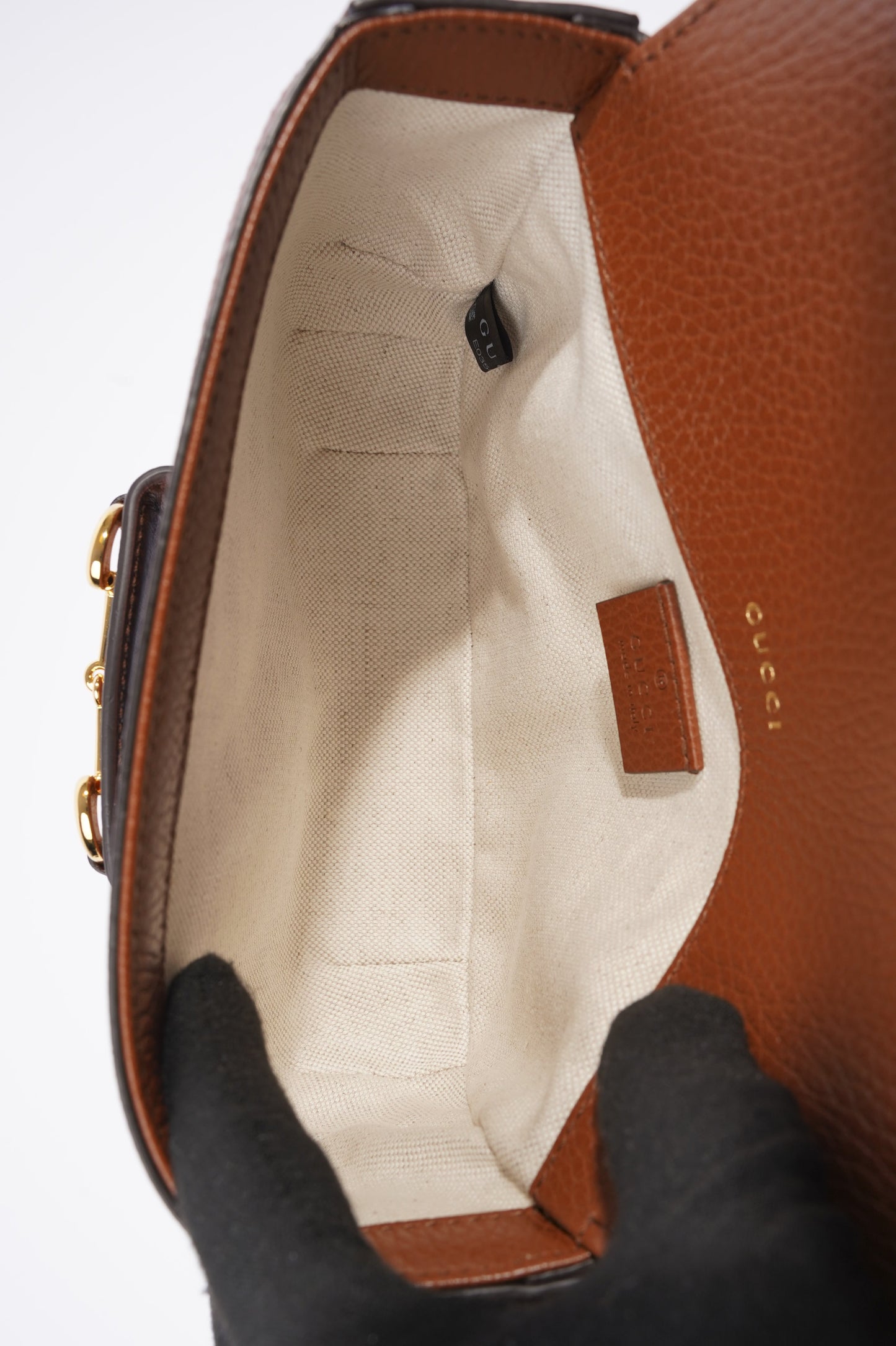 Gucci Web Horsebit 1955 Bag Brown / Denim Canvas / Leather