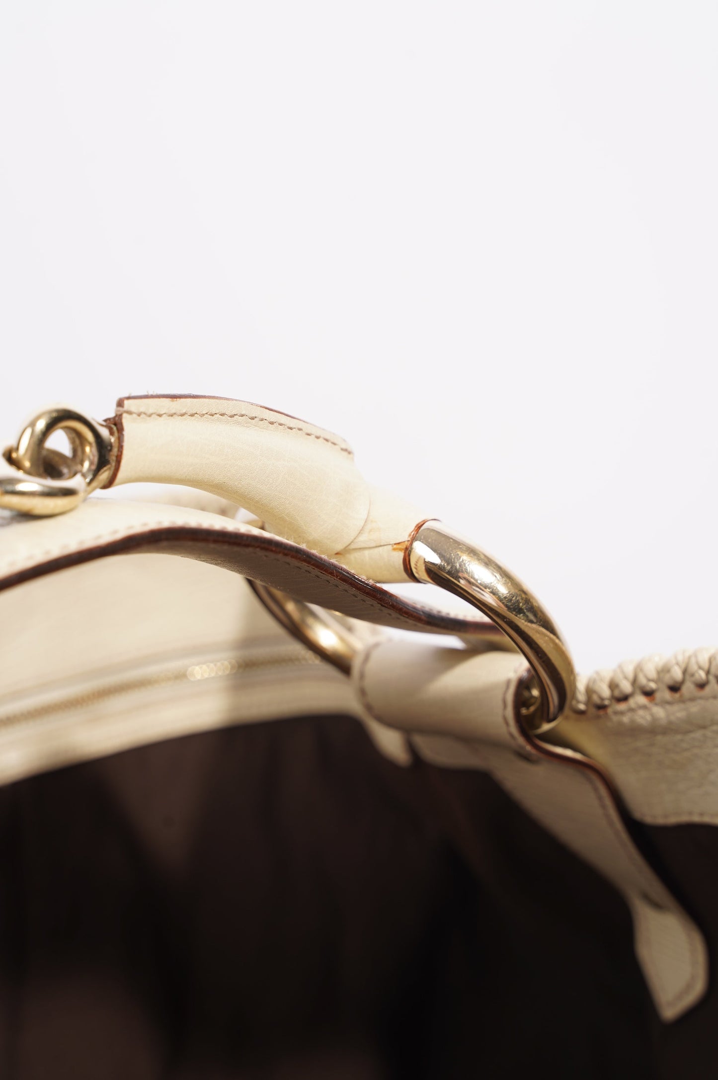 Gucci Womens GG Horsebit Hobo Beige Large
