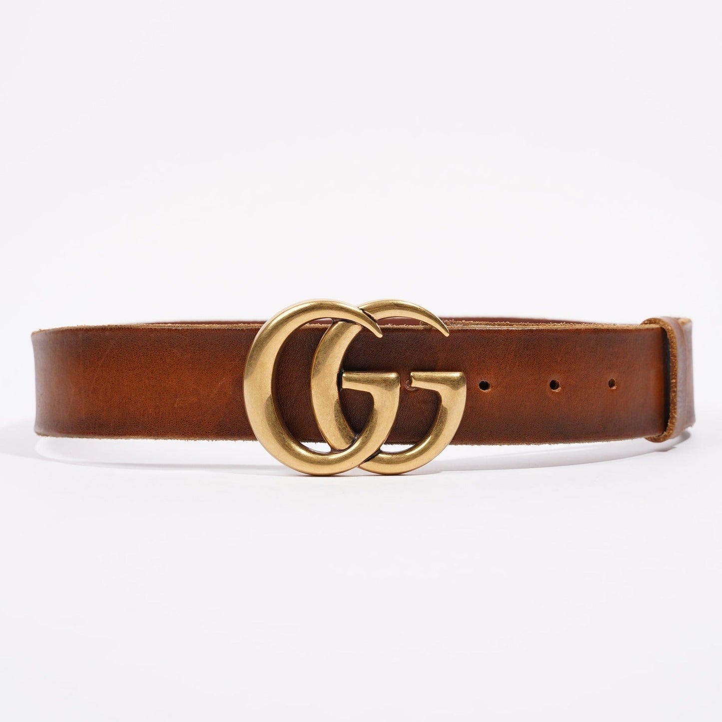 Gucci Mens Marmont Leather Belt Brown / Gold 85-34
