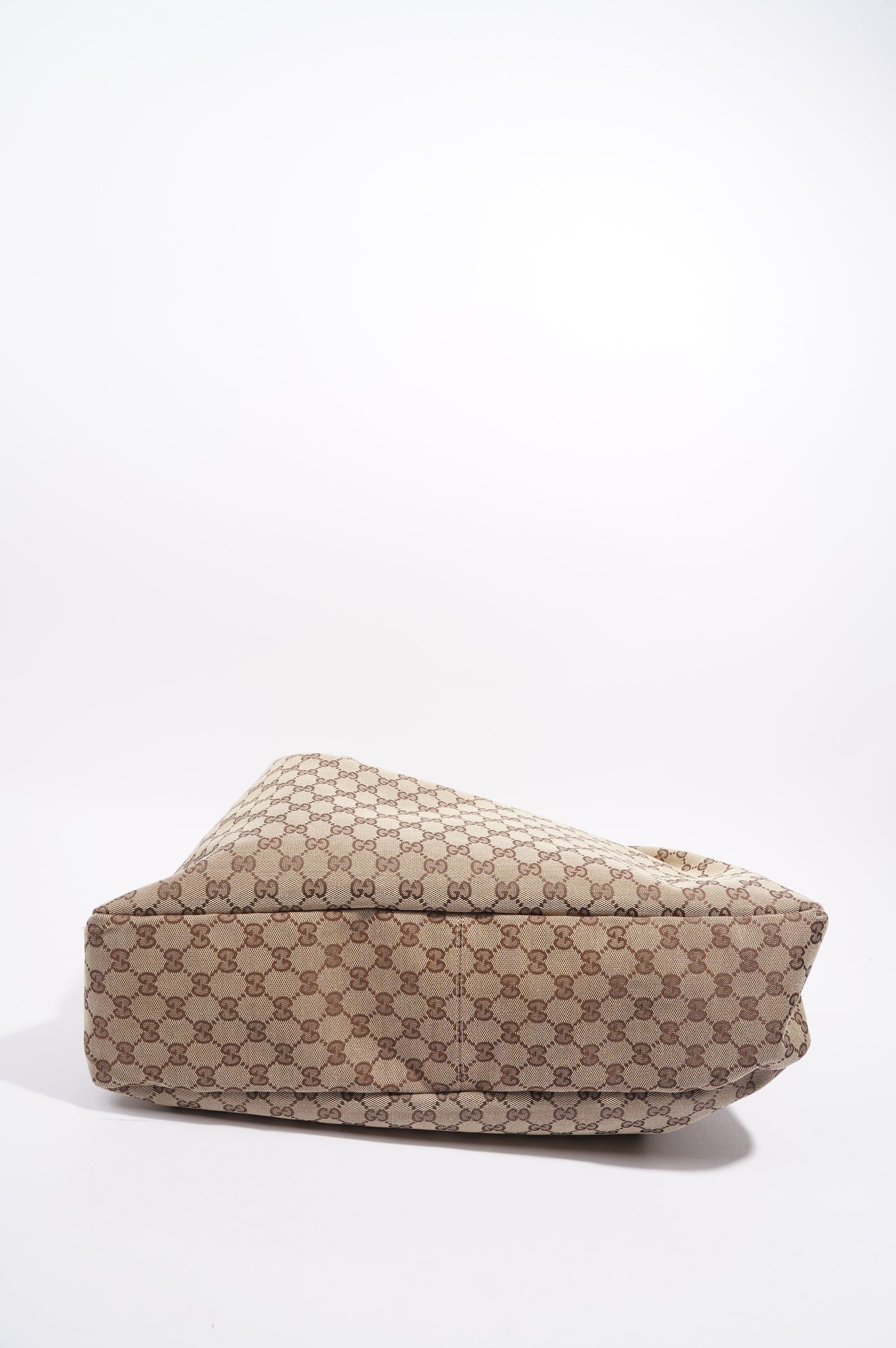 Gucci Womens GG Horsebit Hobo Beige Large