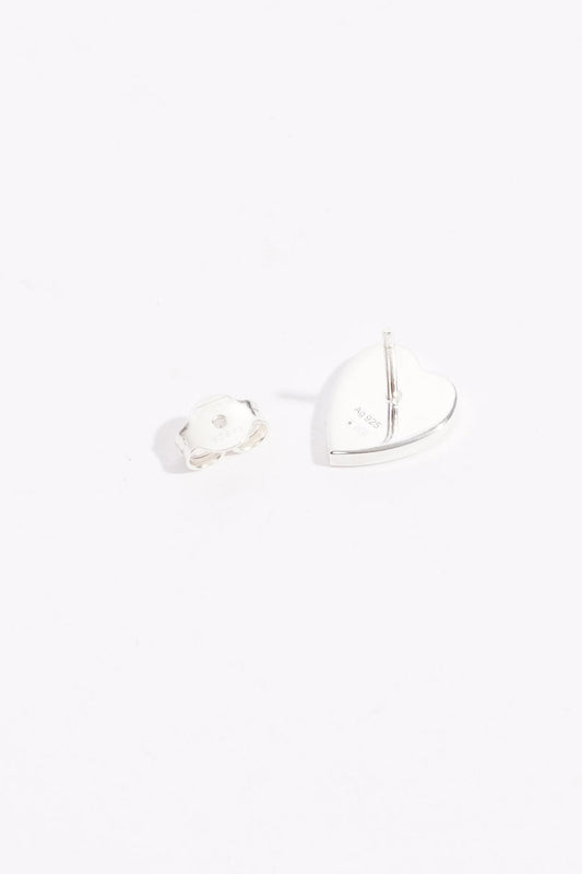 Gucci Womens Heart Shaped Earrings Silver