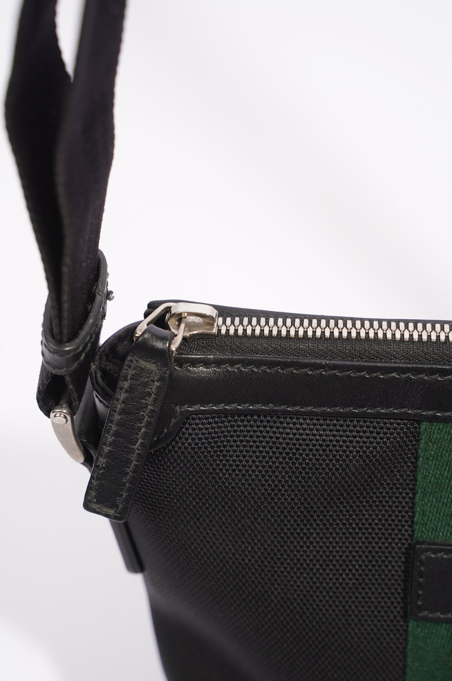 Gucci Womens Cloth Messenger Bag Black Small