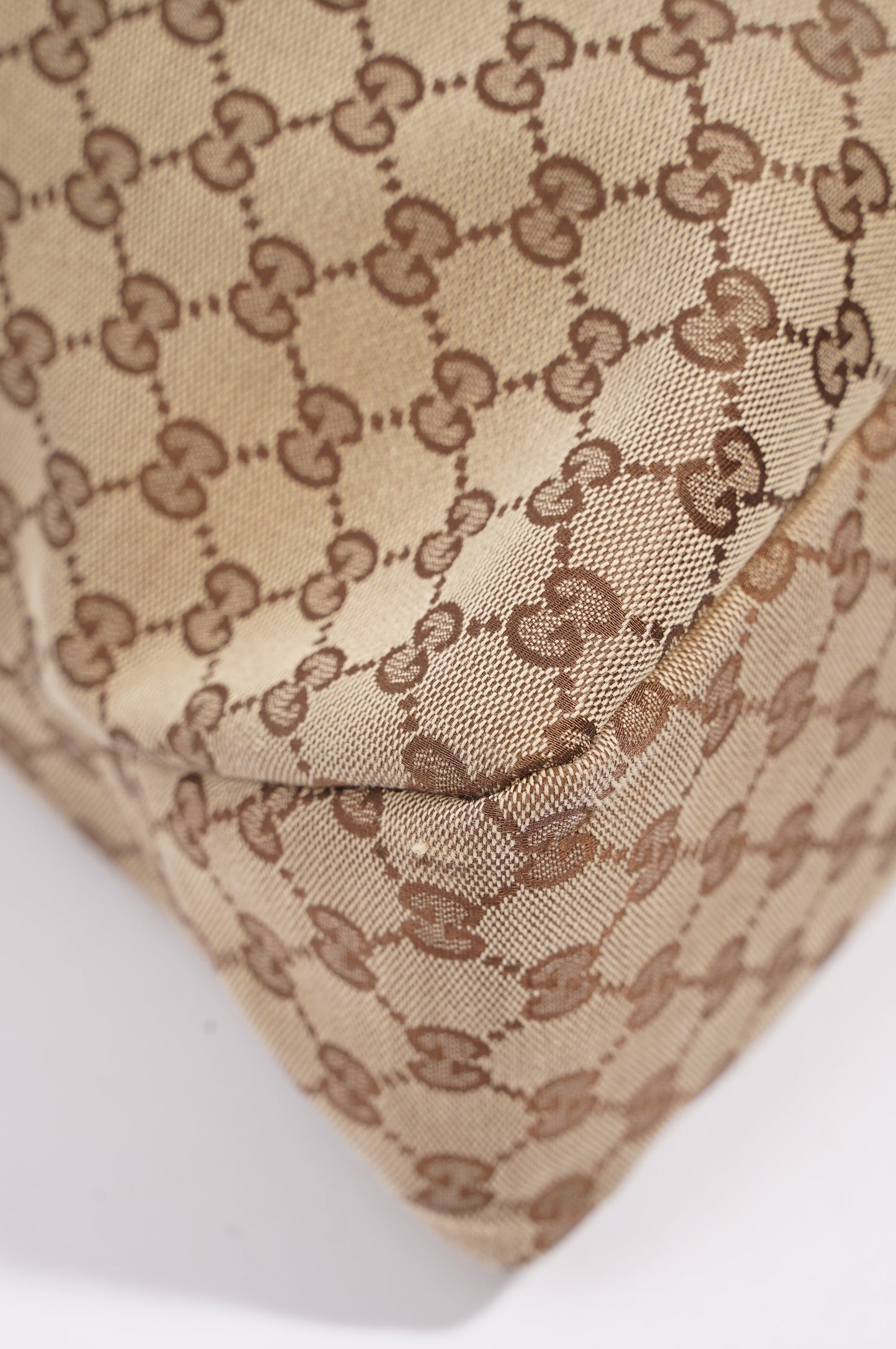 Gucci Womens GG Horsebit Hobo Beige Large
