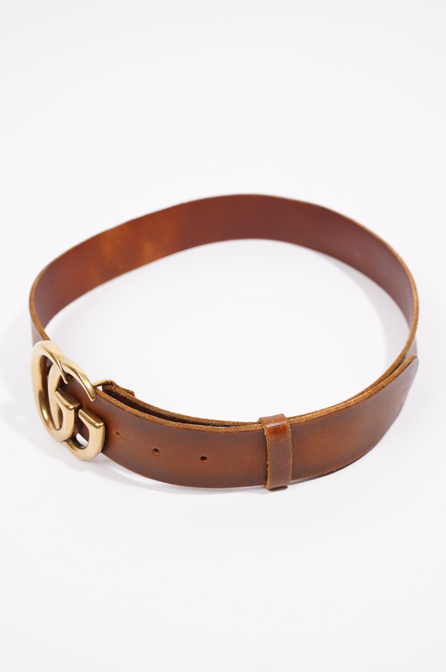 Gucci Mens Marmont Leather Belt Brown / Gold 85-34