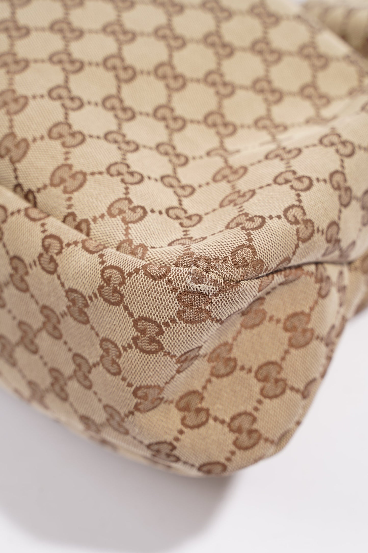 Gucci Womens GG Horsebit Hobo Beige Large