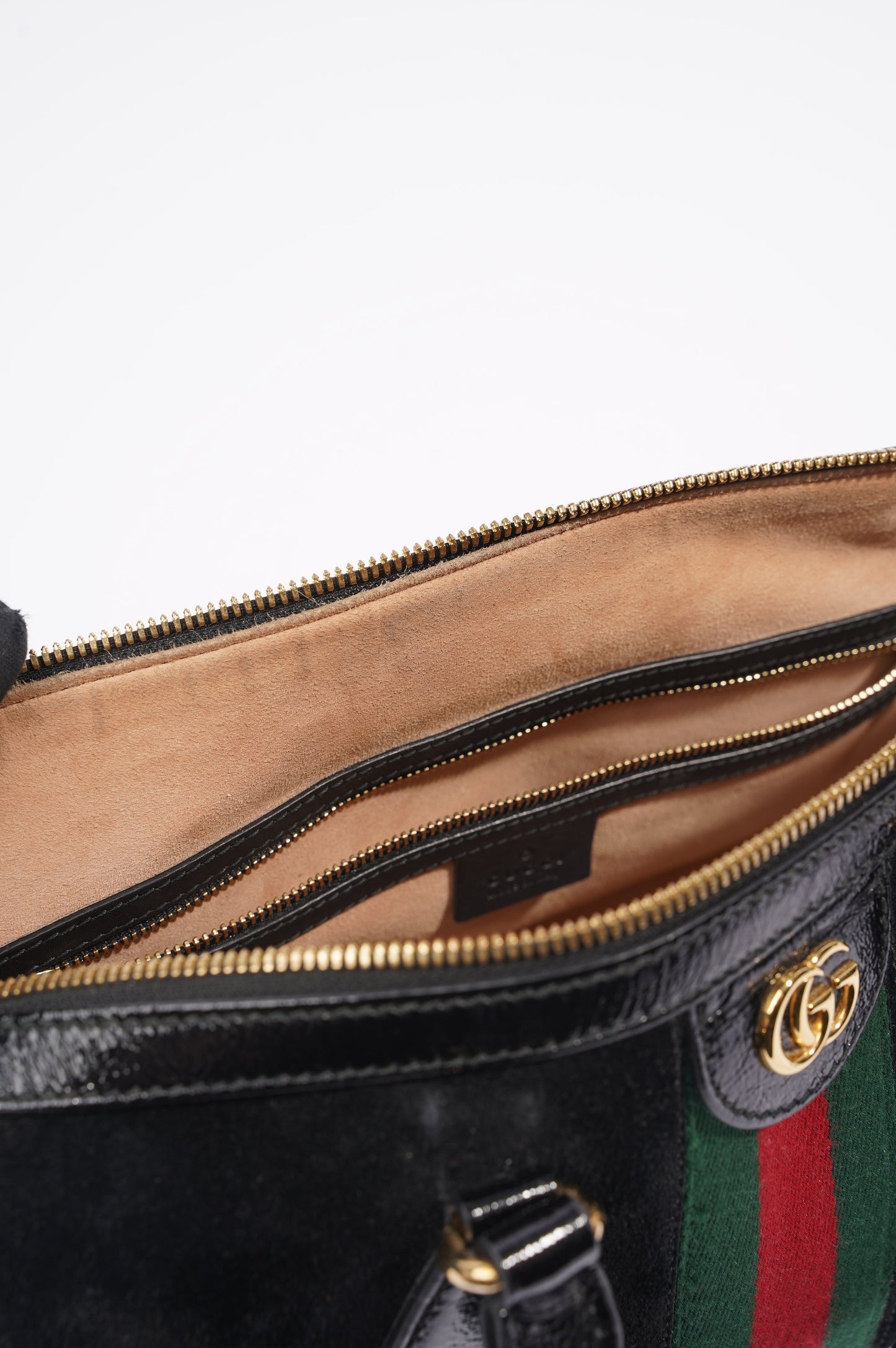 Gucci Womens Ophidia Boston Bag Black / Green / Red