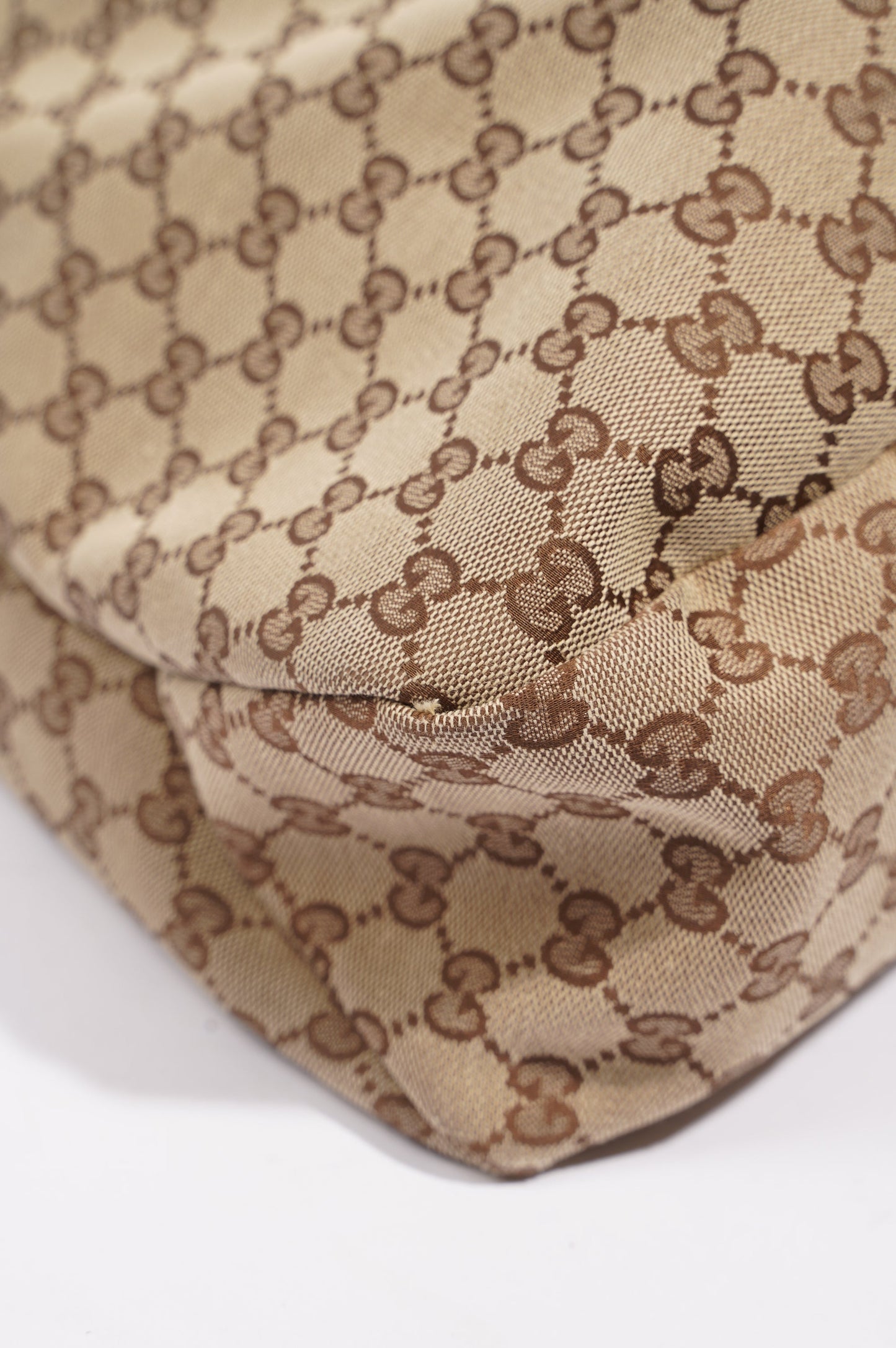 Gucci Womens GG Horsebit Hobo Beige Large