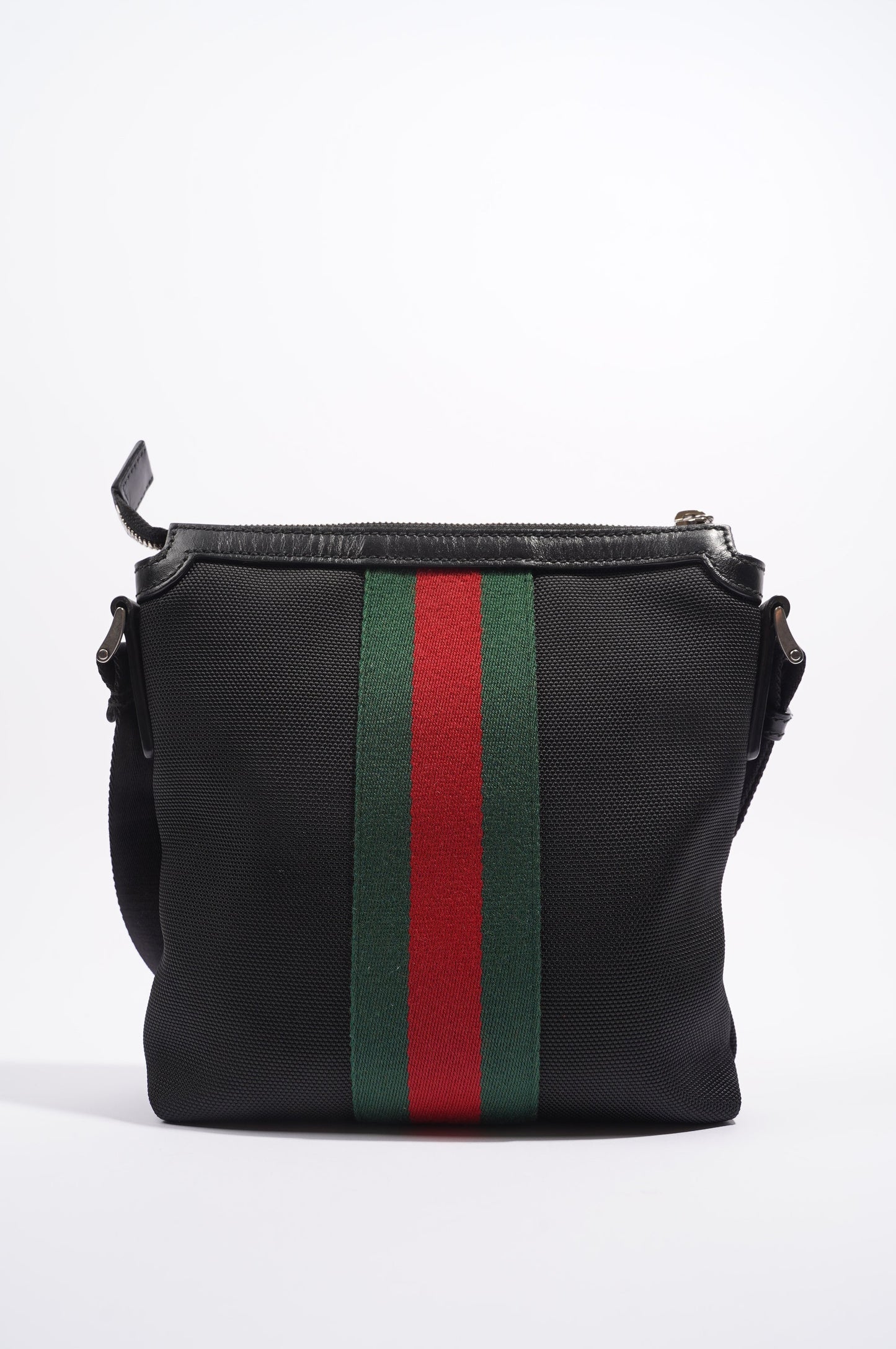 Gucci Womens Cloth Messenger Bag Black Small