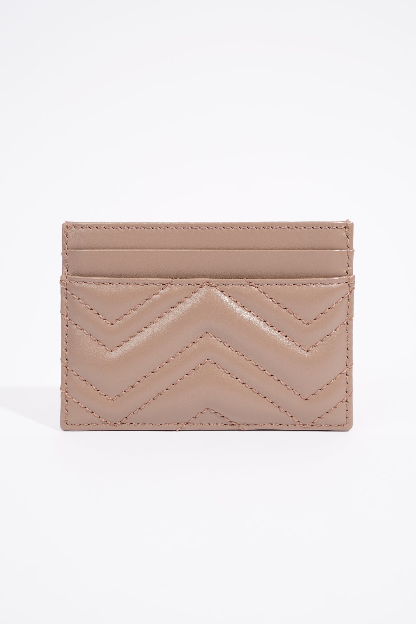 Gucci Womens Marmont GG Card Holder Mauve Leather