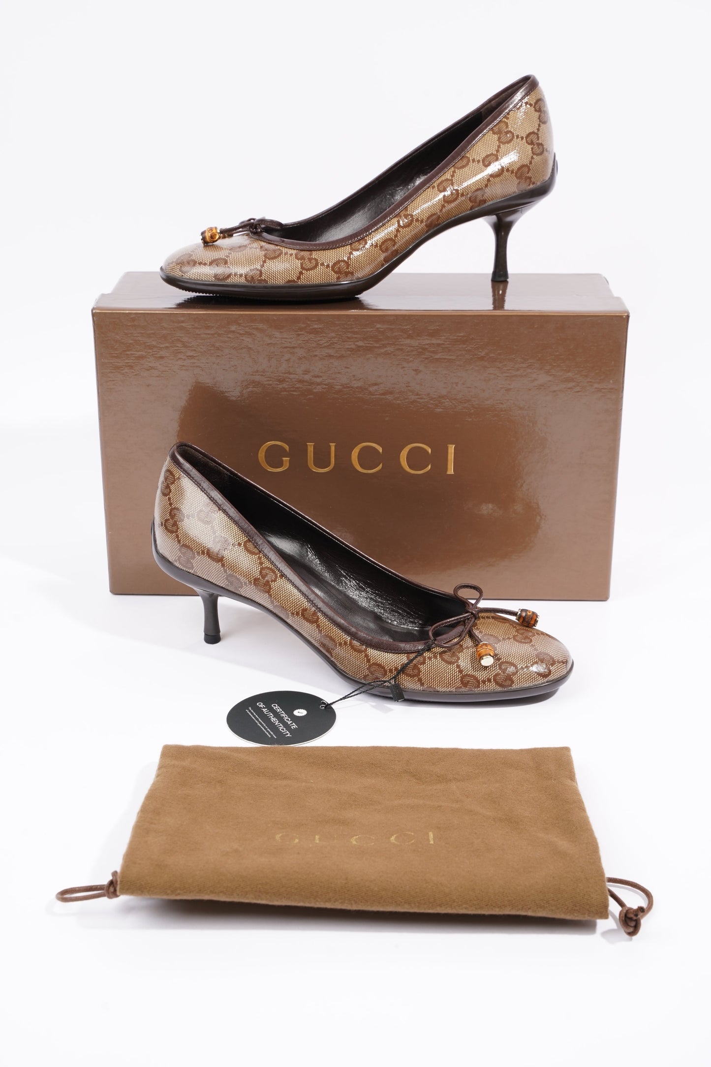 Gucci Womens GG Pump Beige / Brown EU 37.5 / UK 4.5