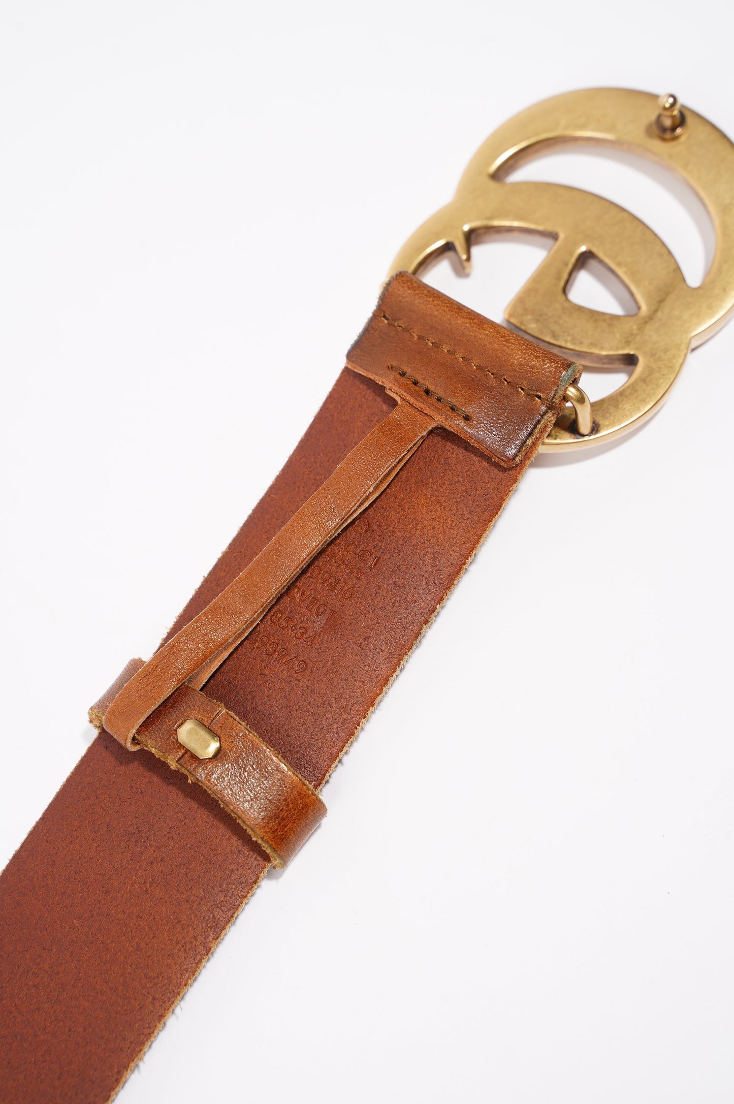 Gucci Mens Marmont Leather Belt Brown / Gold 85-34