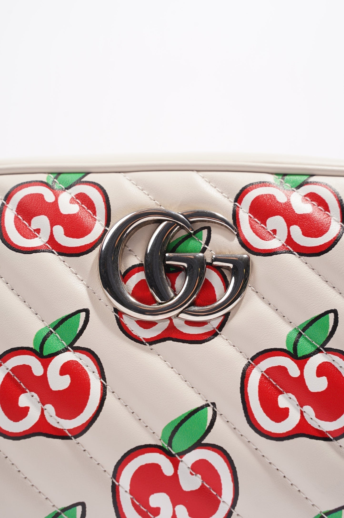 Gucci GG Apple Marmont Bag White Leather Small