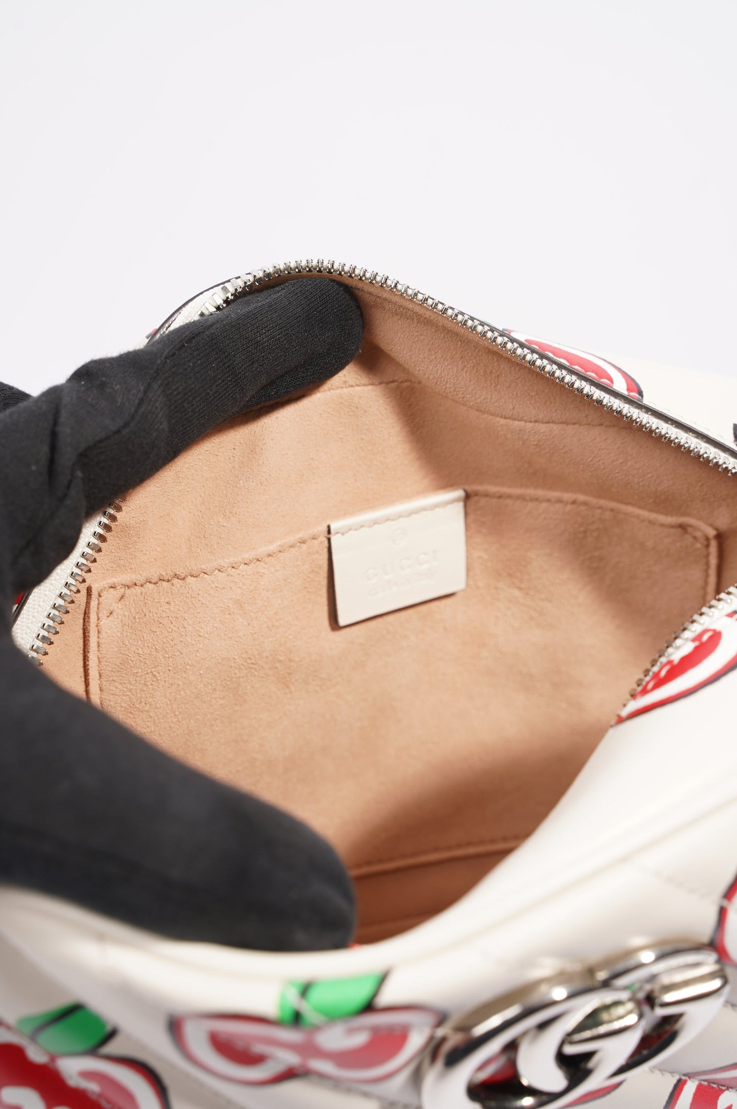 Gucci GG Apple Marmont Bag White Leather Small