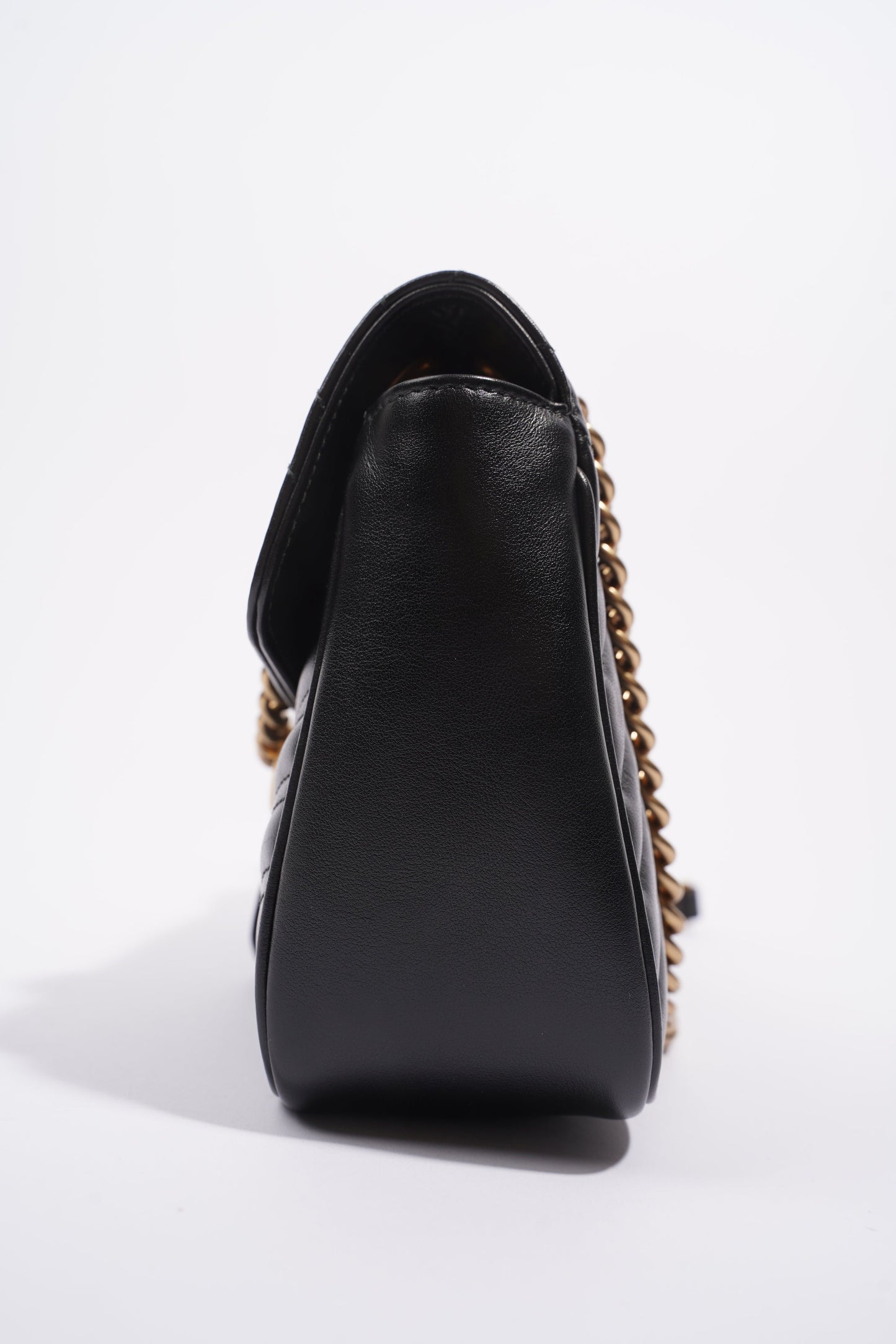 Gucci Womens Marmont Flap Black / Gold Small