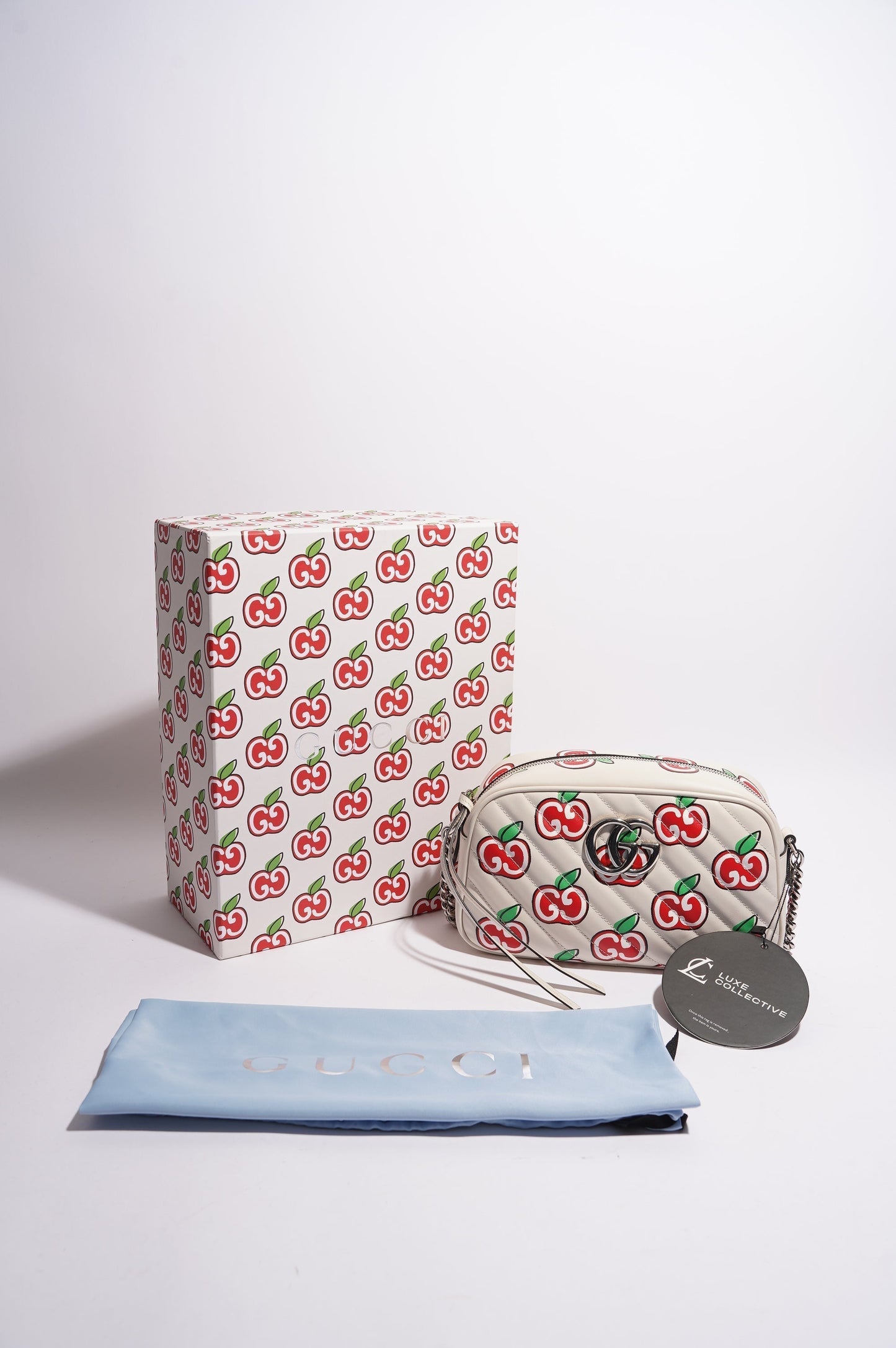 Gucci GG Apple Marmont Bag White Leather Small