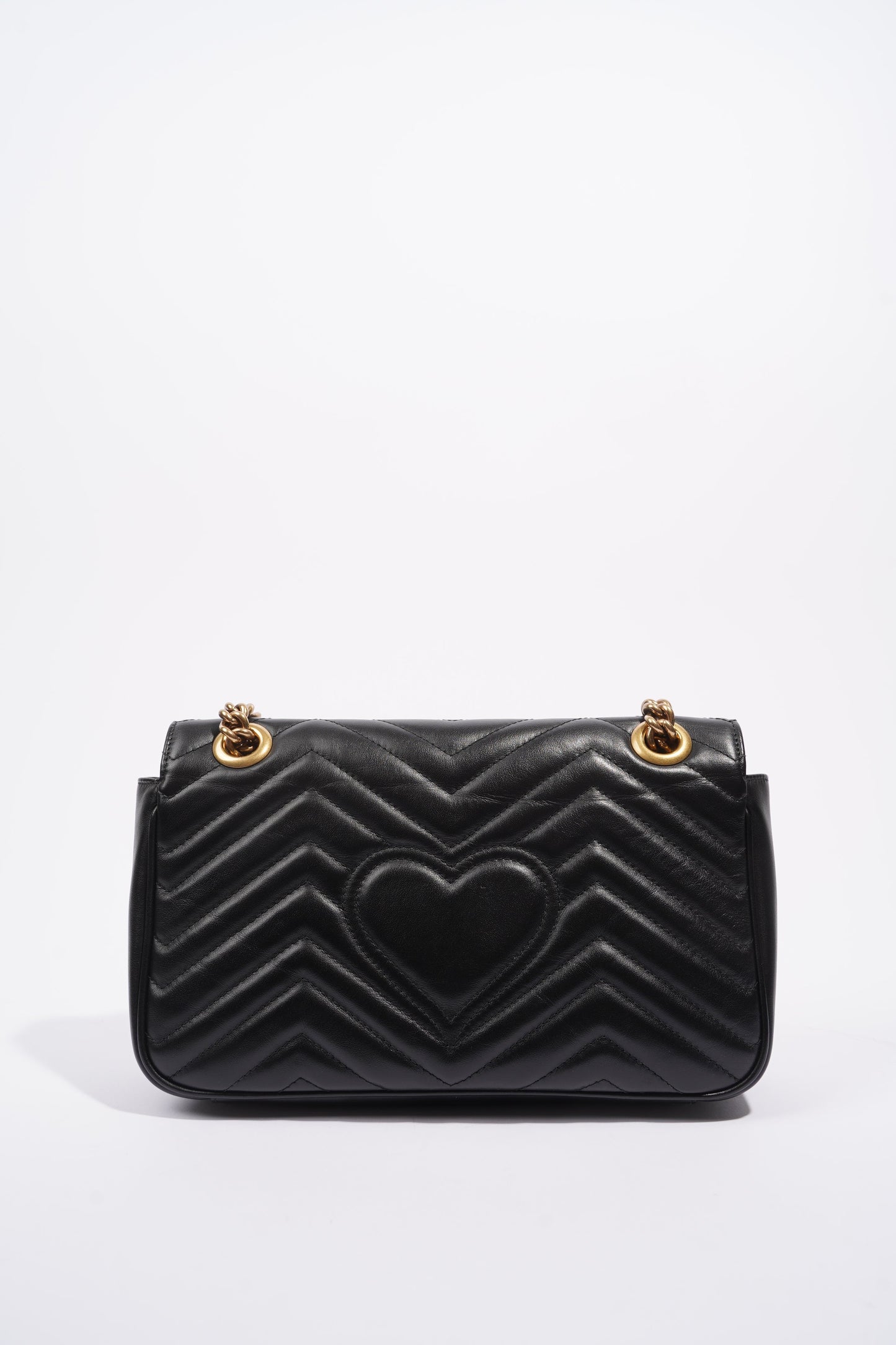 Gucci Womens Marmont Flap Black / Gold Small