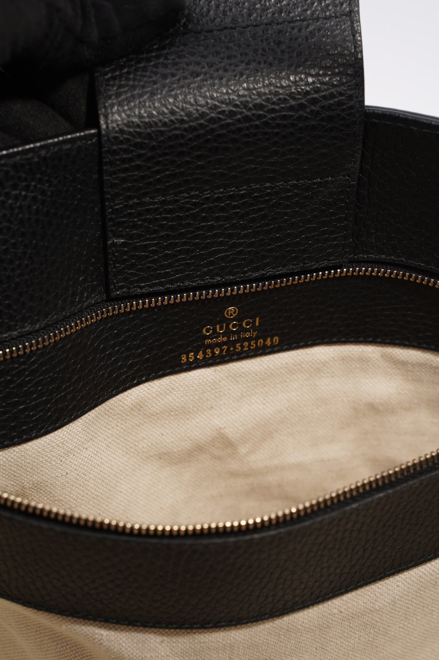Gucci Tote Bag Black Leather