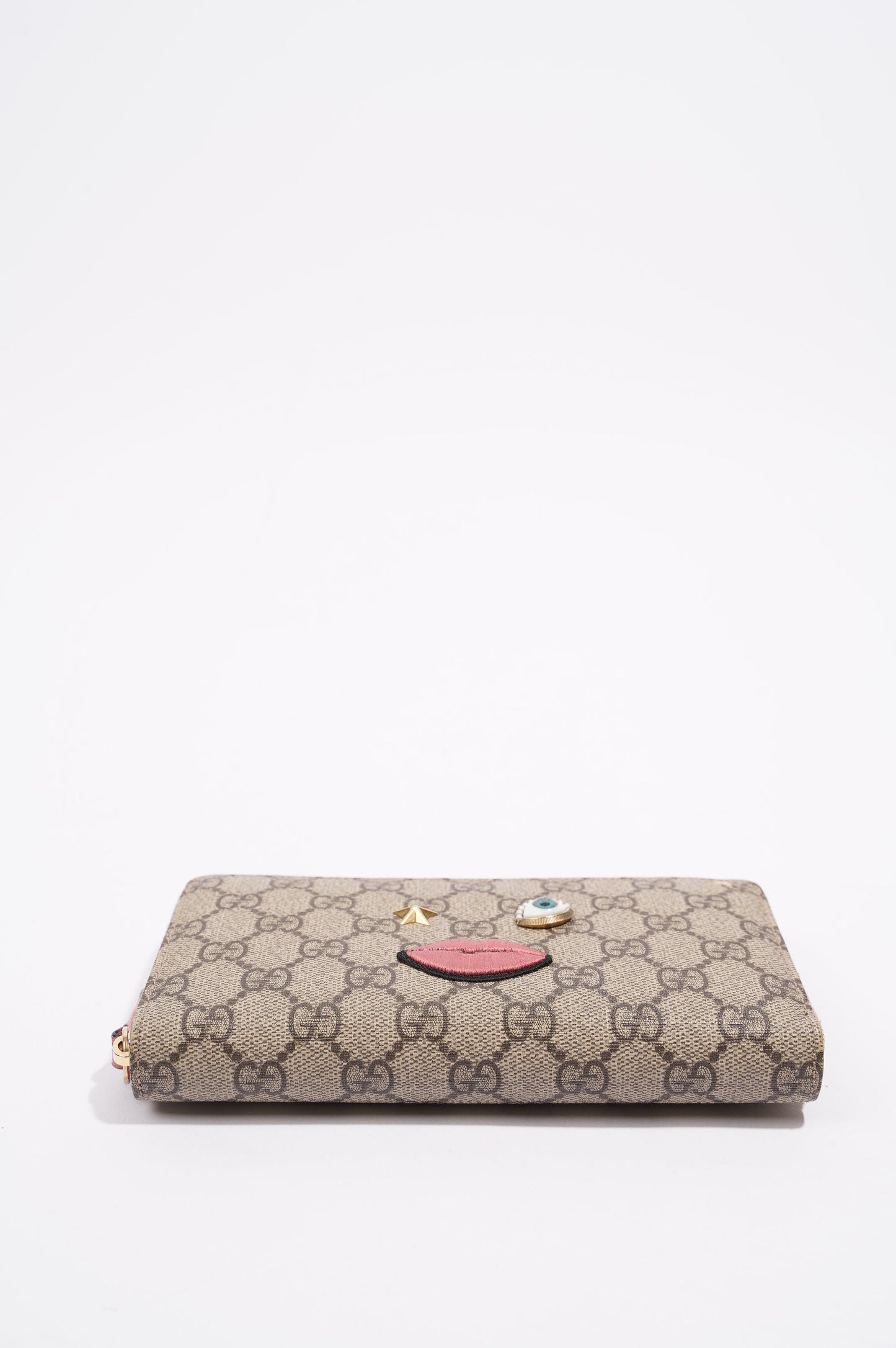 Gucci Womens Zip Around Wallet With Face Applique Supreme
