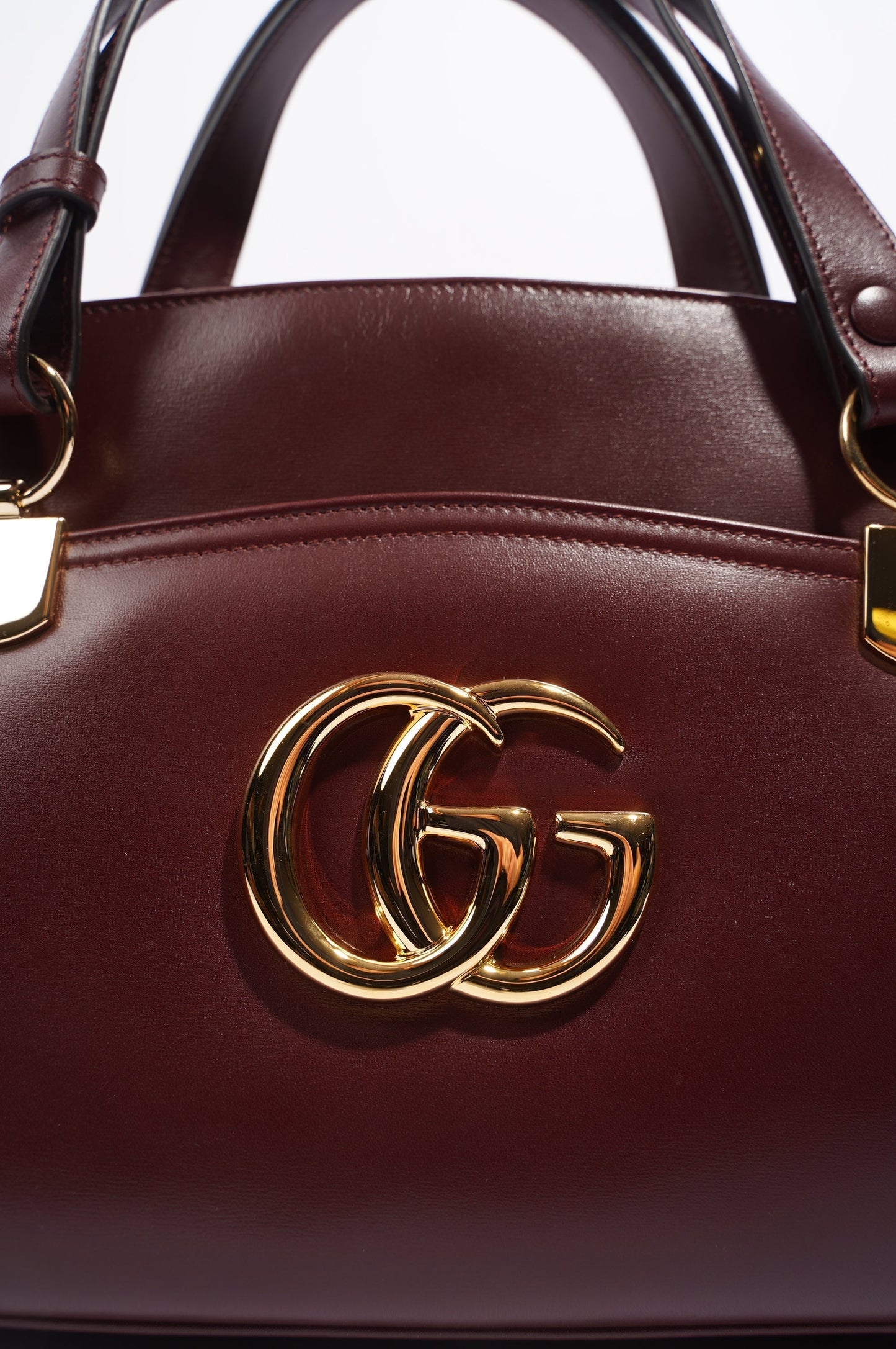 Gucci Womens Arli Shoulder Bag Red Leather Large