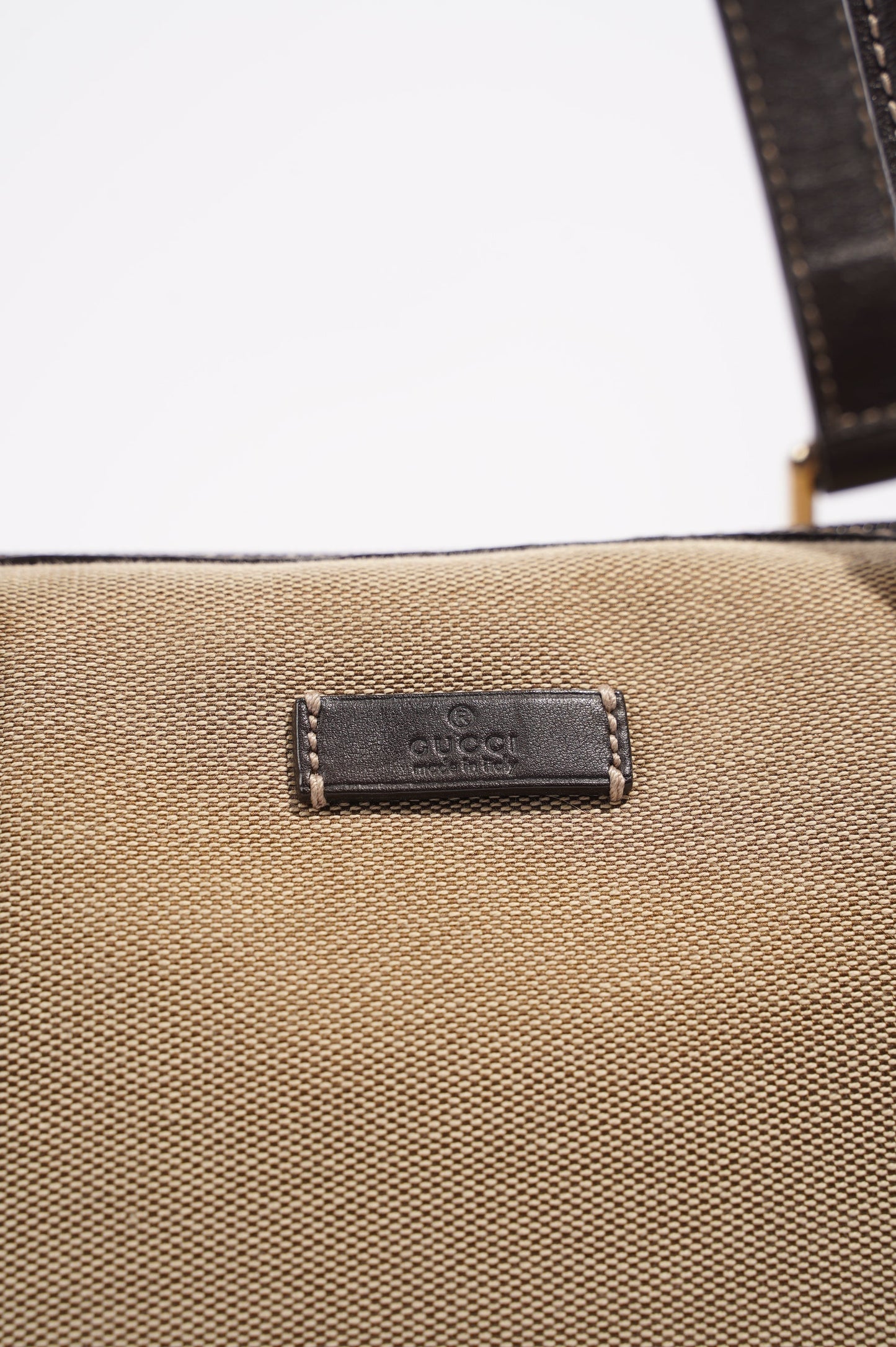 Gucci Canvas Boston Bag Beige / Brown
