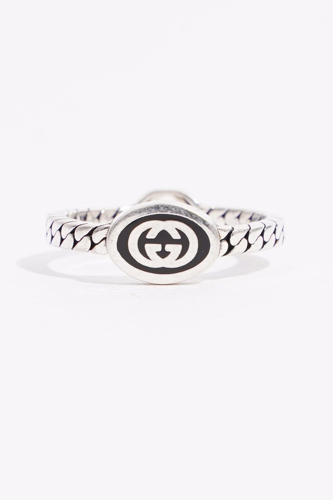 Gucci Mens Double Interlocking G Ring Silver 57