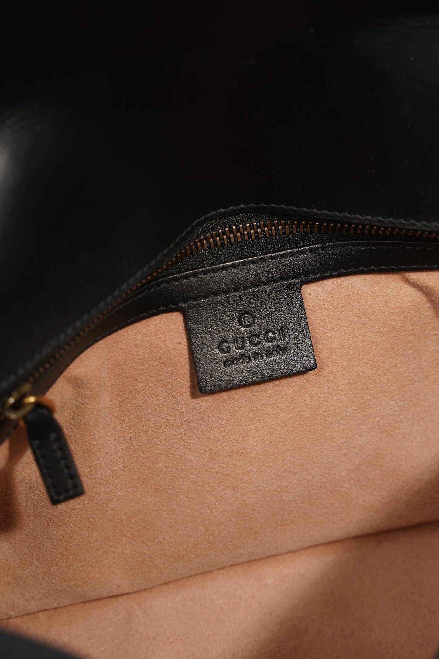 Gucci Womens Marmont Flap Black / Gold Small