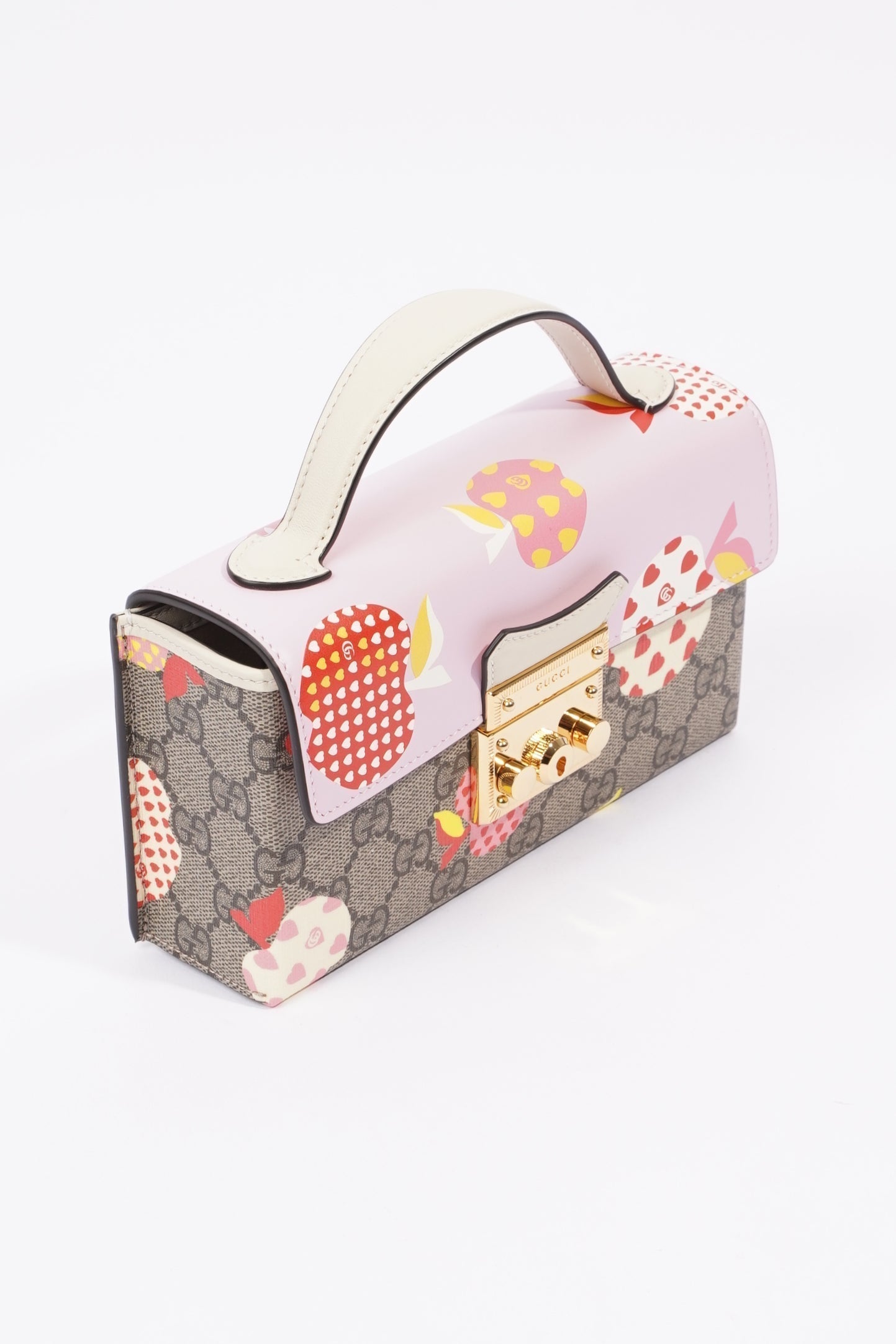 Gucci Womens Les Pommes Padlock Bag Multicoloured Canvas Mini