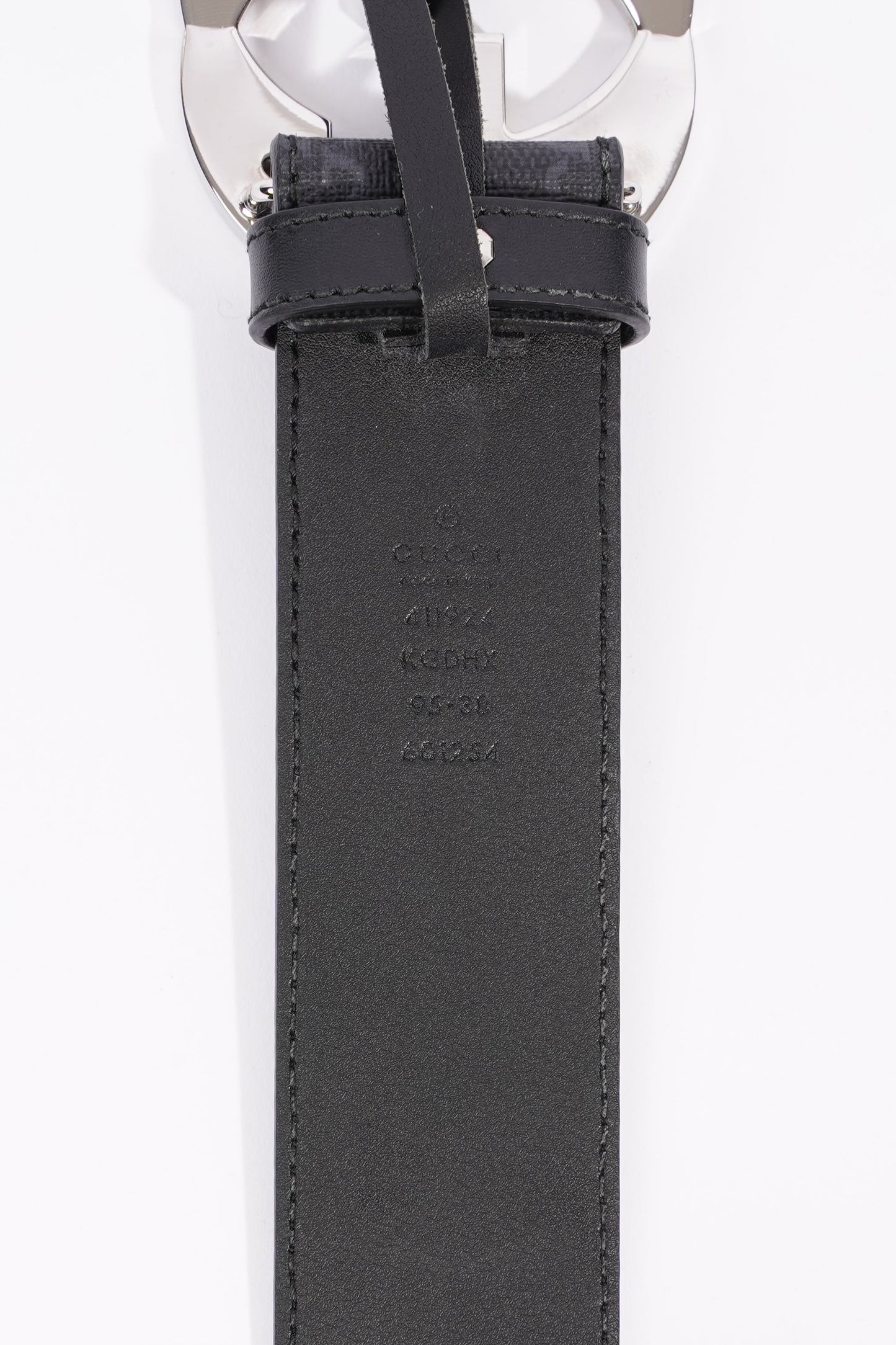 Gucci Mens Interlocking Belt Black Guccissima 95cm - 38"