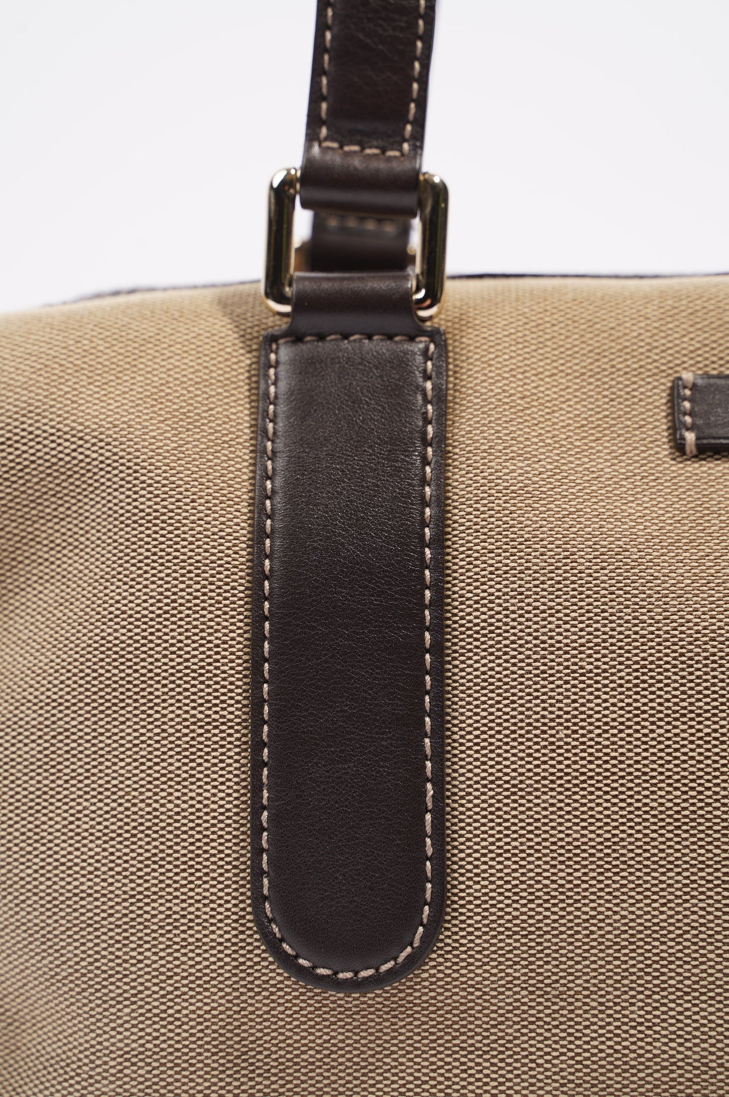 Gucci Canvas Boston Bag Beige / Brown