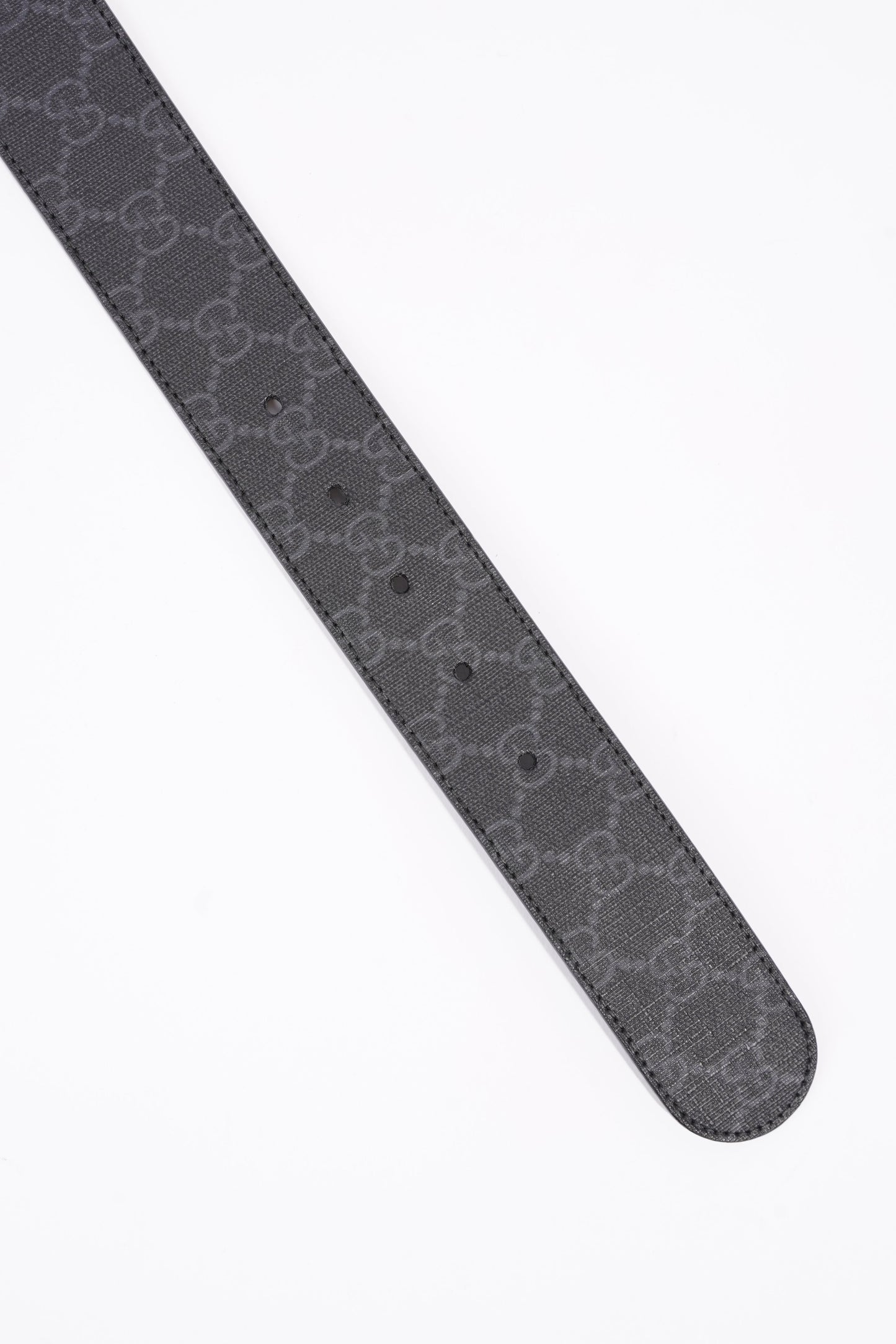 Gucci Mens Interlocking Belt Black Guccissima 95cm - 38"