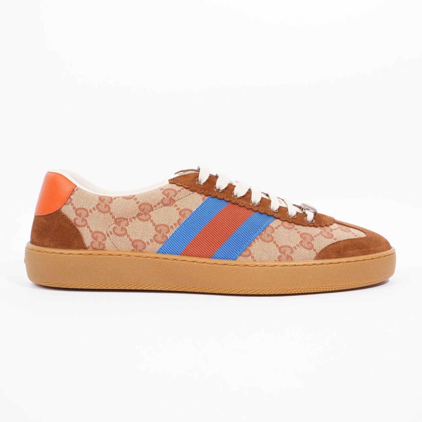 Gucci Mens Low Top Brick Red / Beige EU 44 / UK 10