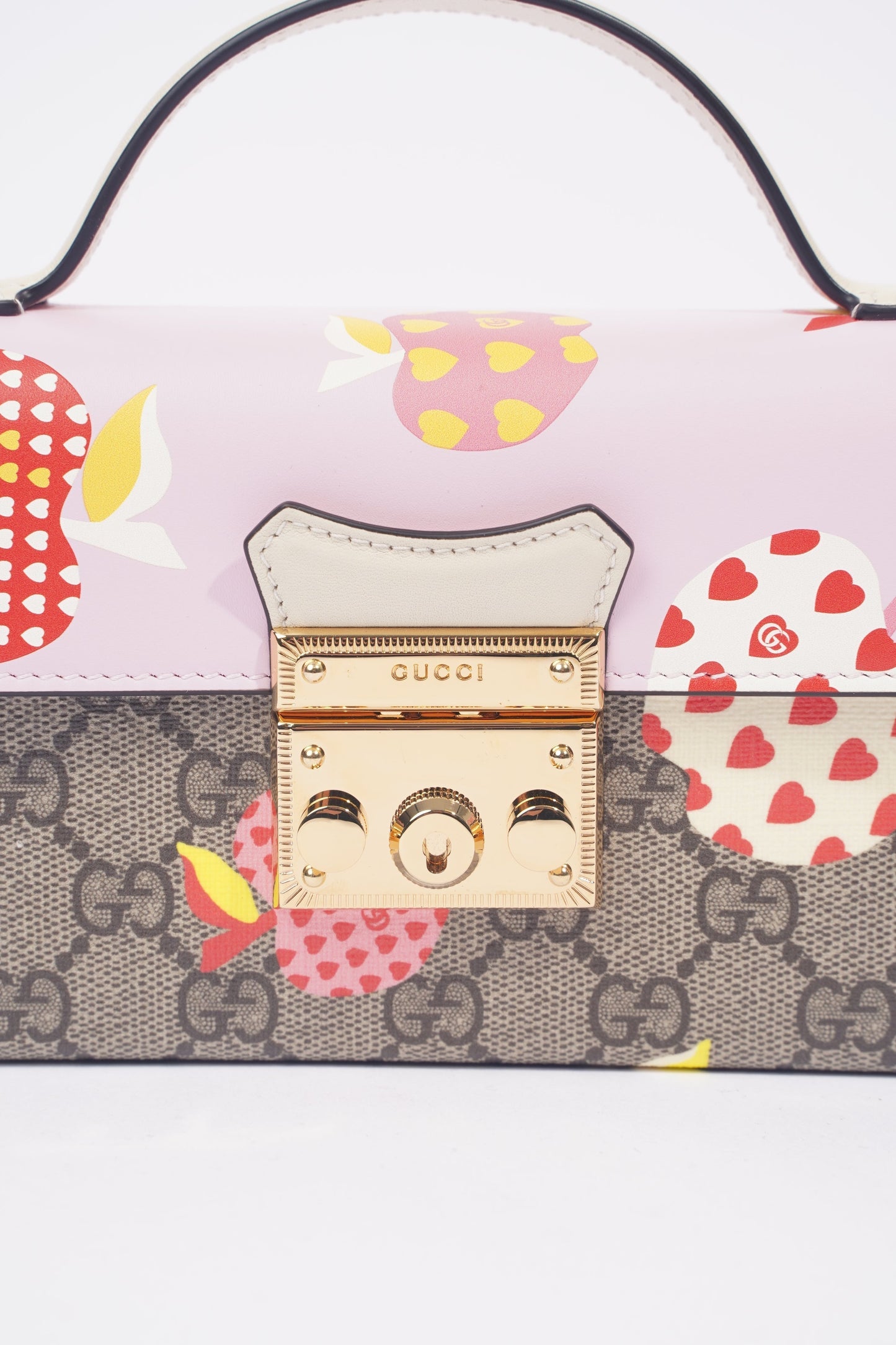 Gucci Womens Les Pommes Padlock Bag Multicoloured Canvas Mini