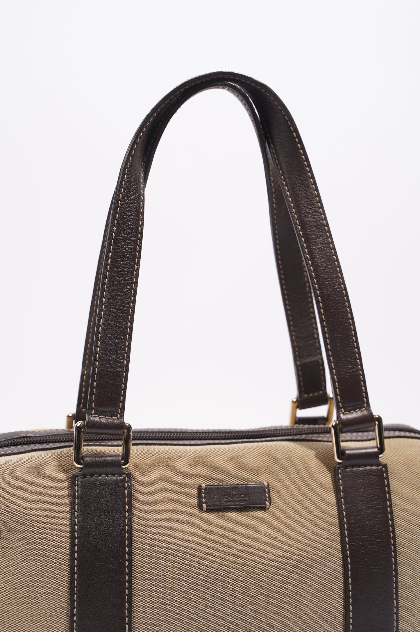 Gucci Canvas Boston Bag Beige / Brown