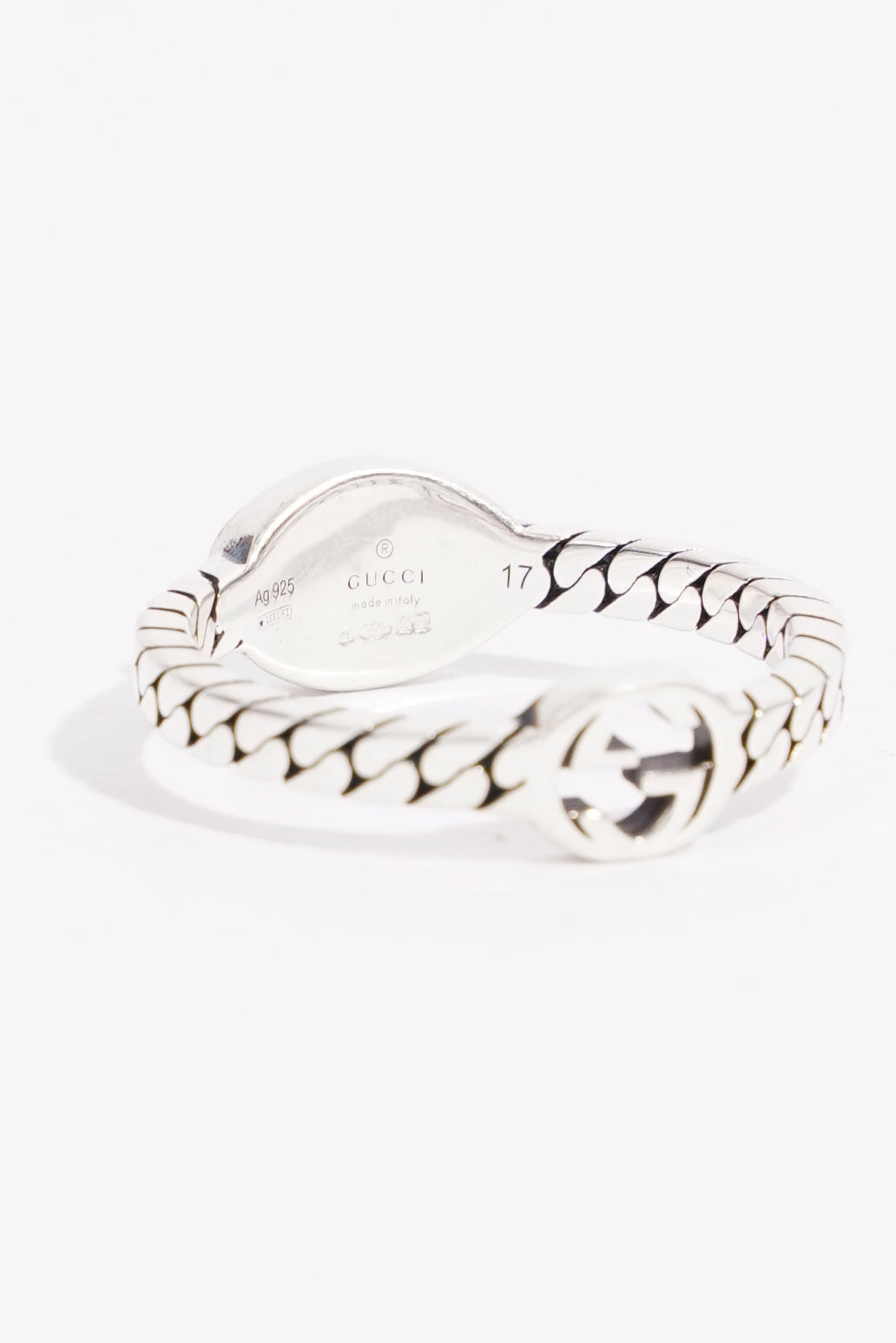 Gucci Mens Double Interlocking G Ring Silver 57