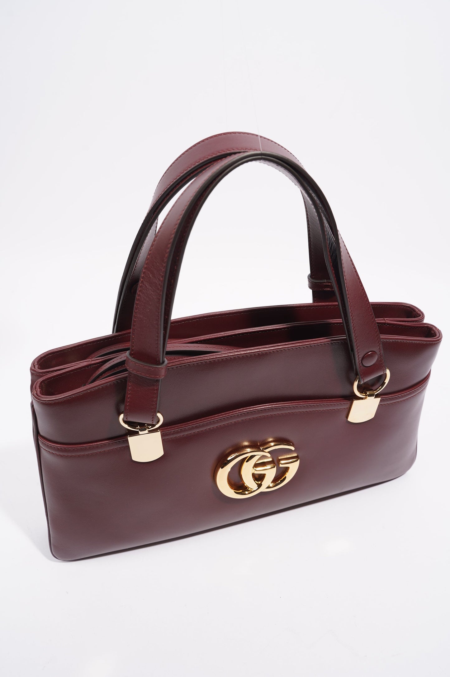 Gucci Womens Arli Shoulder Bag Red Leather Large