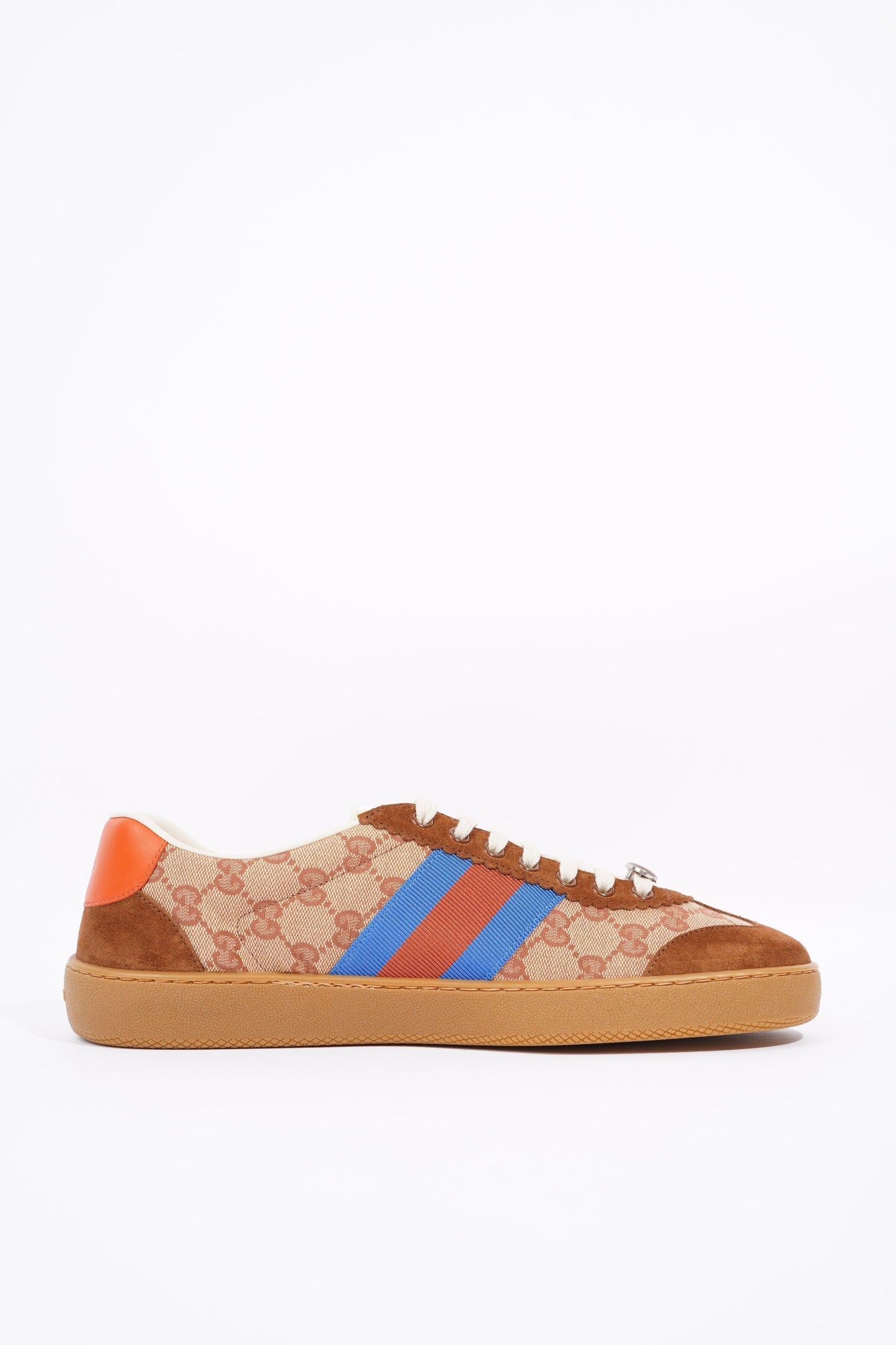 Gucci Mens Low Top Brick Red / Beige EU 44 / UK 10