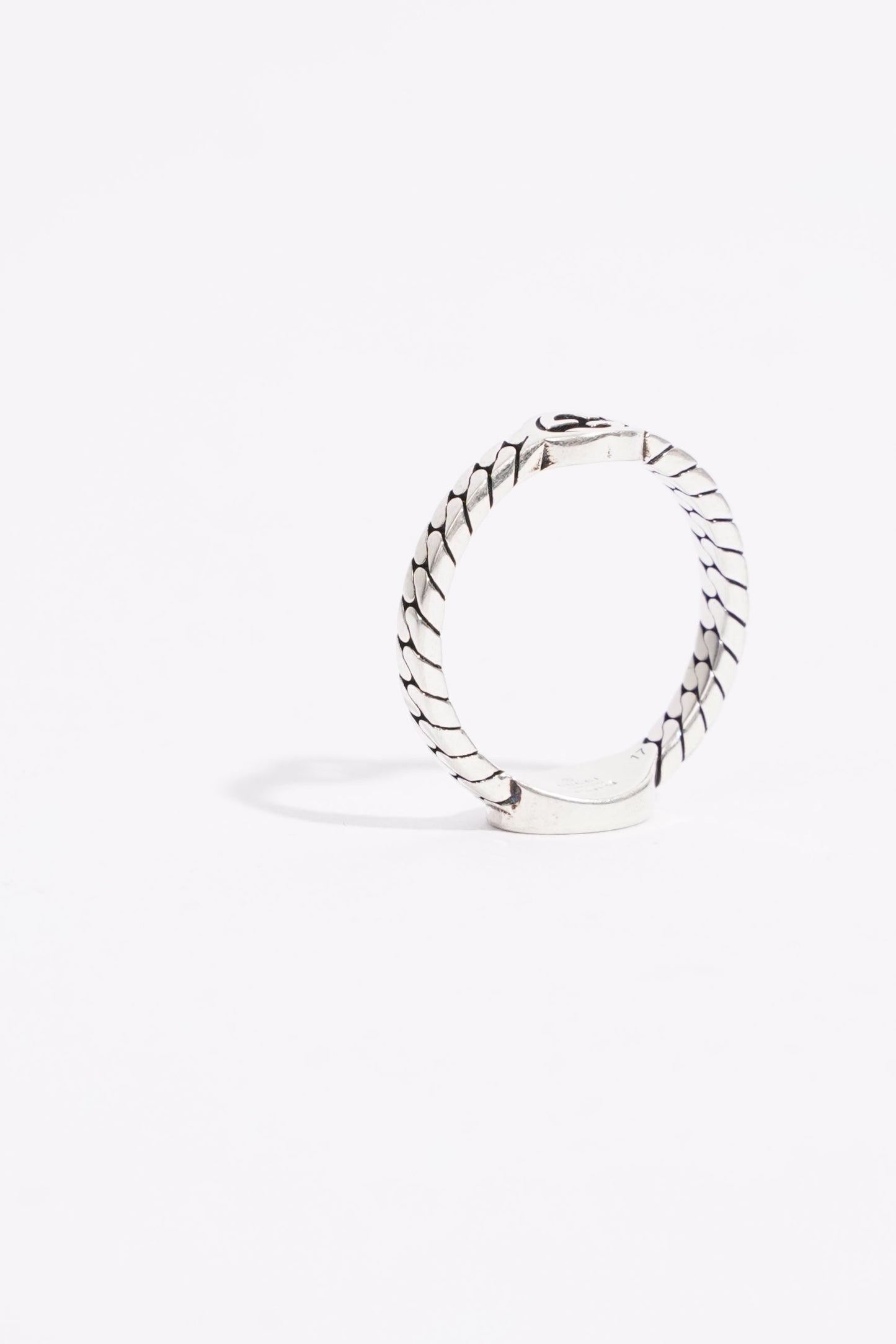 Gucci Mens Double Interlocking G Ring Silver 57