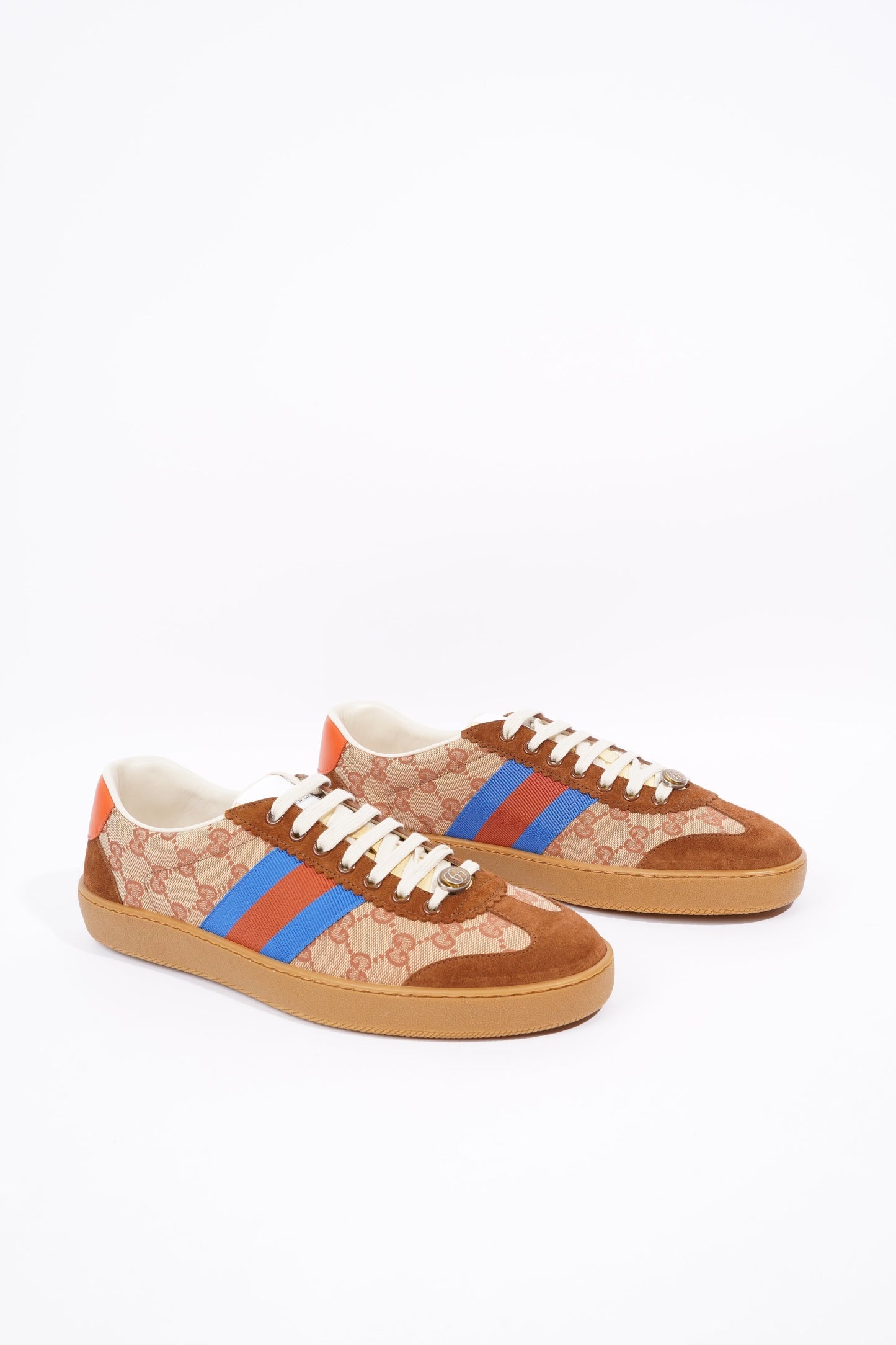 Gucci Mens Low Top Brick Red / Beige EU 44 / UK 10