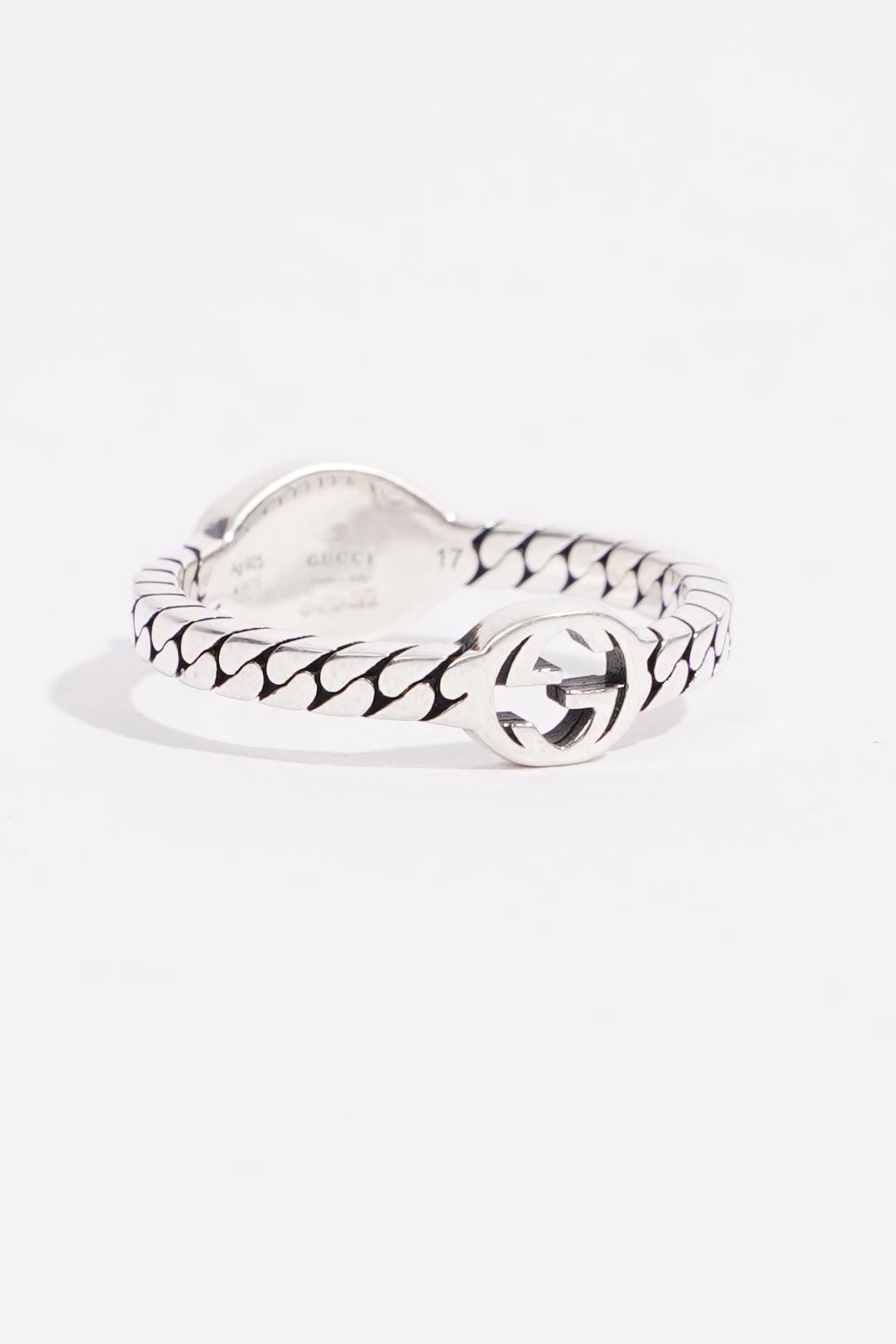 Gucci Mens Double Interlocking G Ring Silver 57