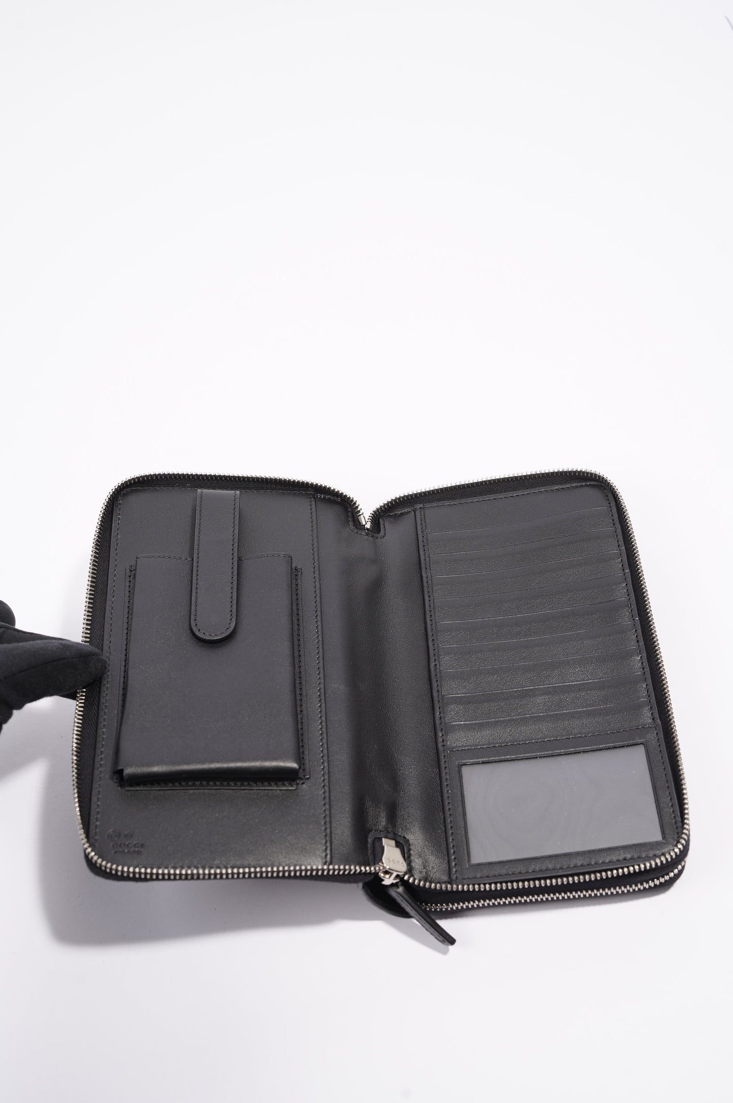 Gucci Mens Microssima Zipper Wallet Black