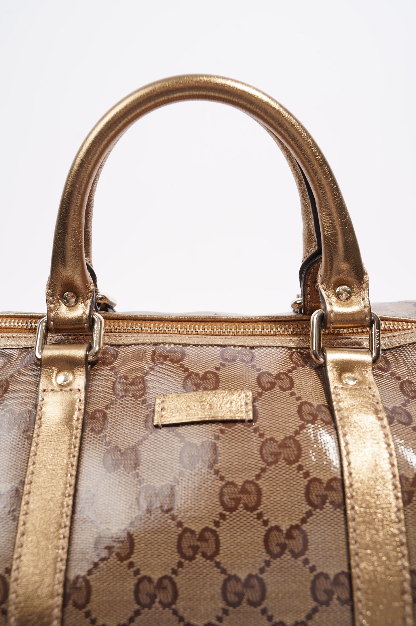 Gucci Womens Boston Bag Medium Coated Monogram