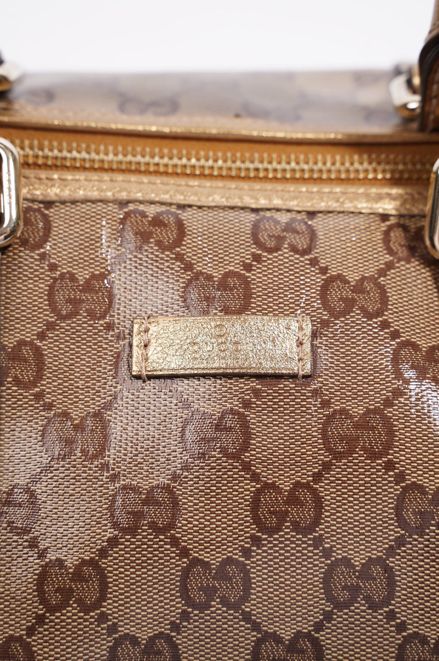 Gucci Womens Boston Bag Medium Coated Monogram