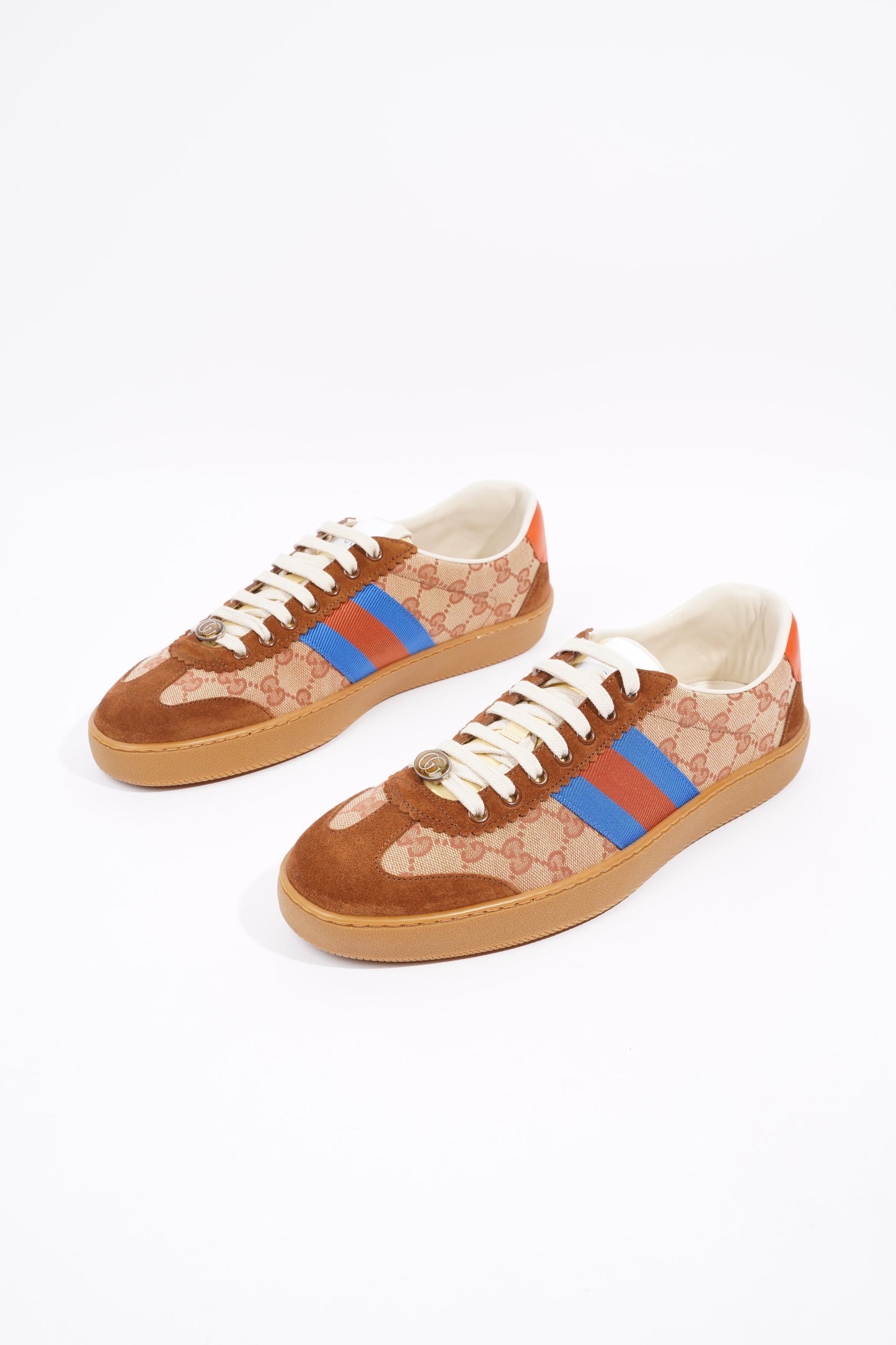 Gucci Mens Low Top Brick Red / Beige EU 44 / UK 10