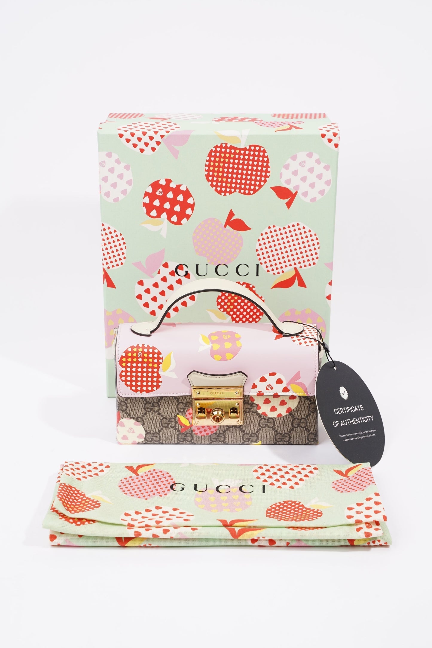 Gucci Womens Les Pommes Padlock Bag Multicoloured Canvas Mini