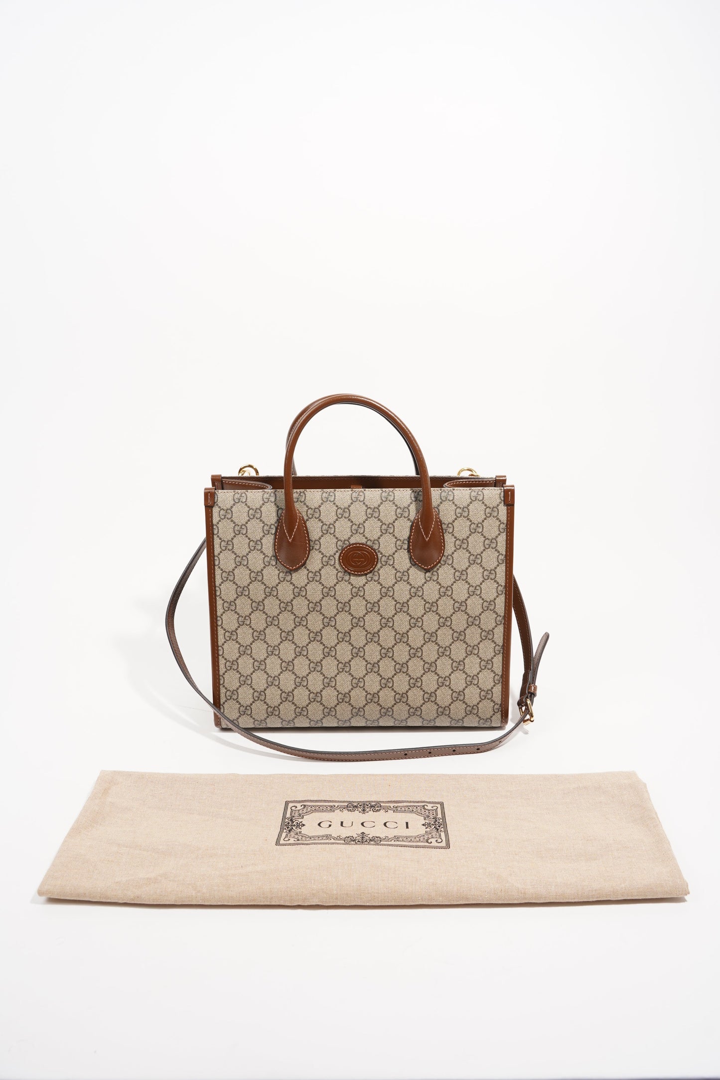 Gucci Womens Top Handle GG Tote Supreme Small