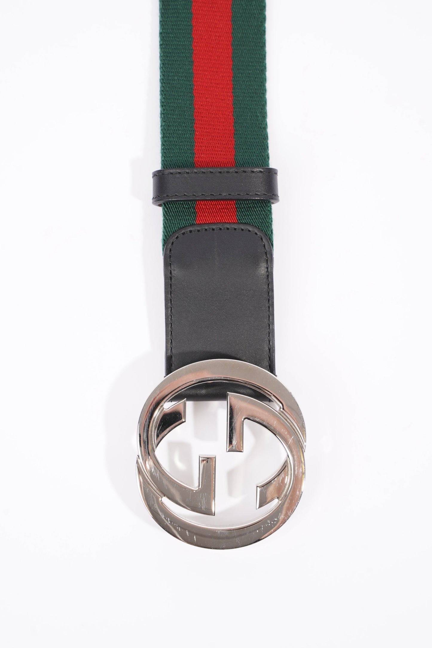 Gucci Mens Interlocking Belt Green / Red 95cm - 38"
