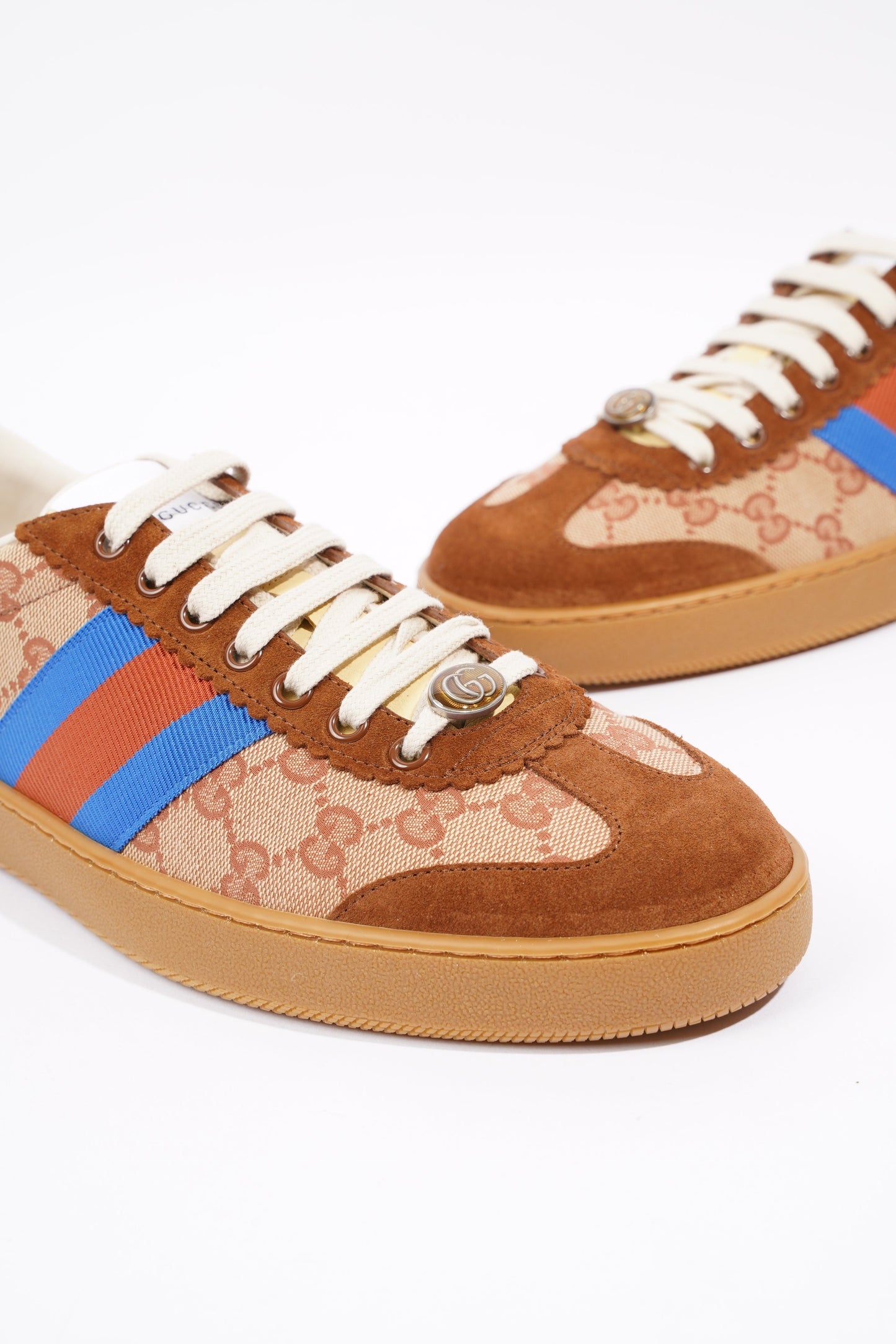 Gucci Mens Low Top Brick Red / Beige EU 44 / UK 10