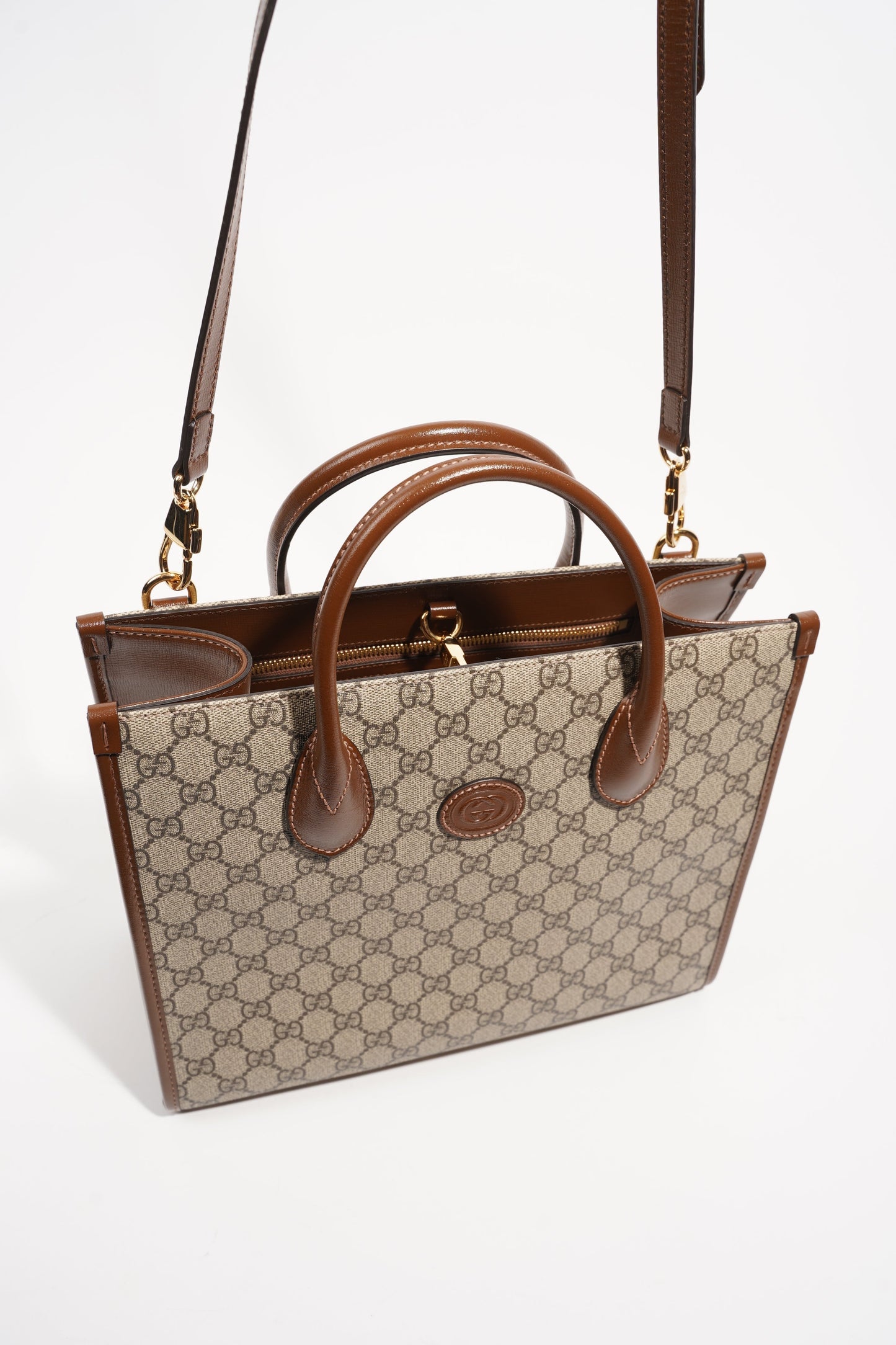 Gucci Womens Top Handle GG Tote Supreme Small